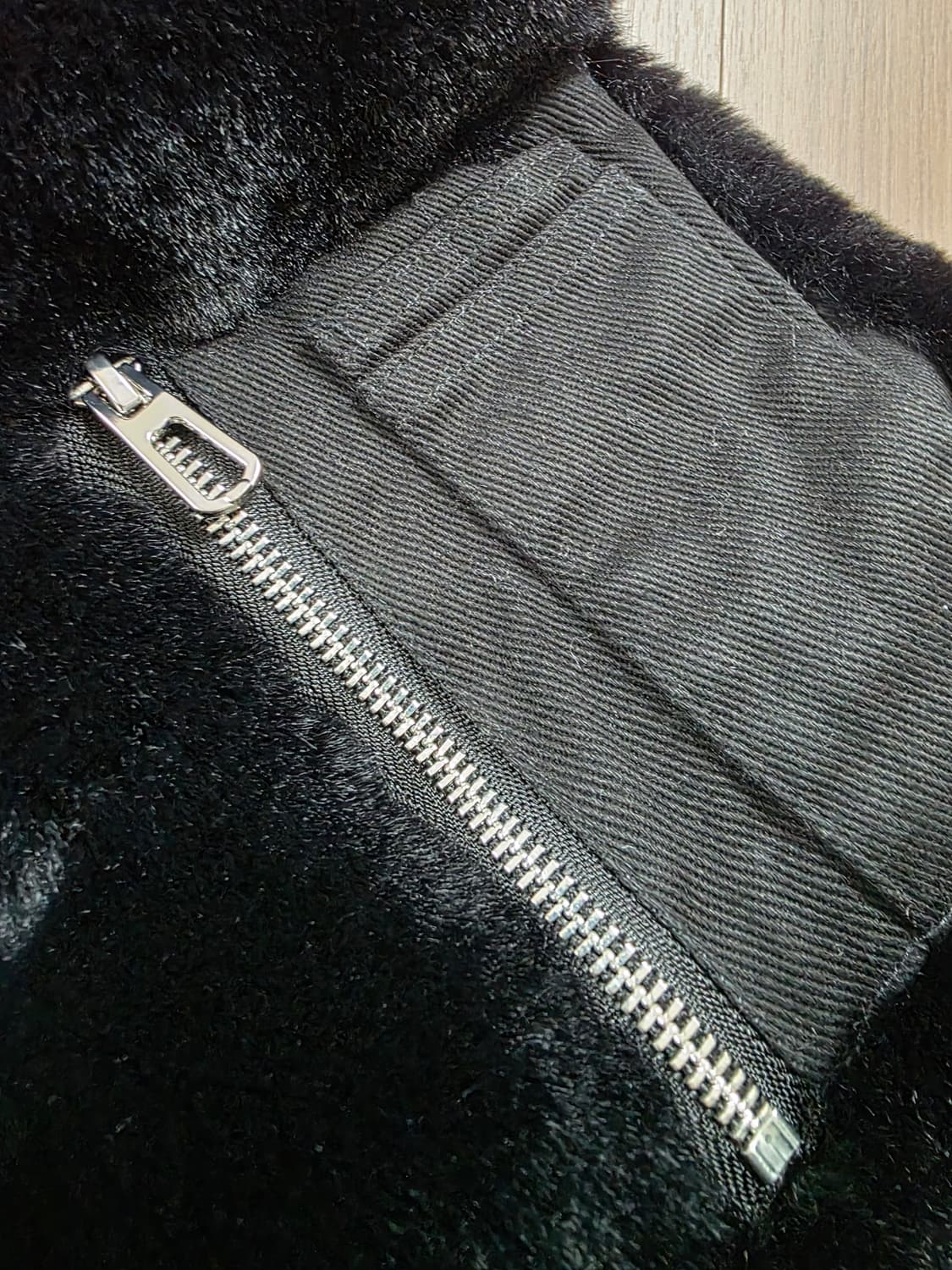 자라 블랙 퍼 후드 집업 L 상품이미지4