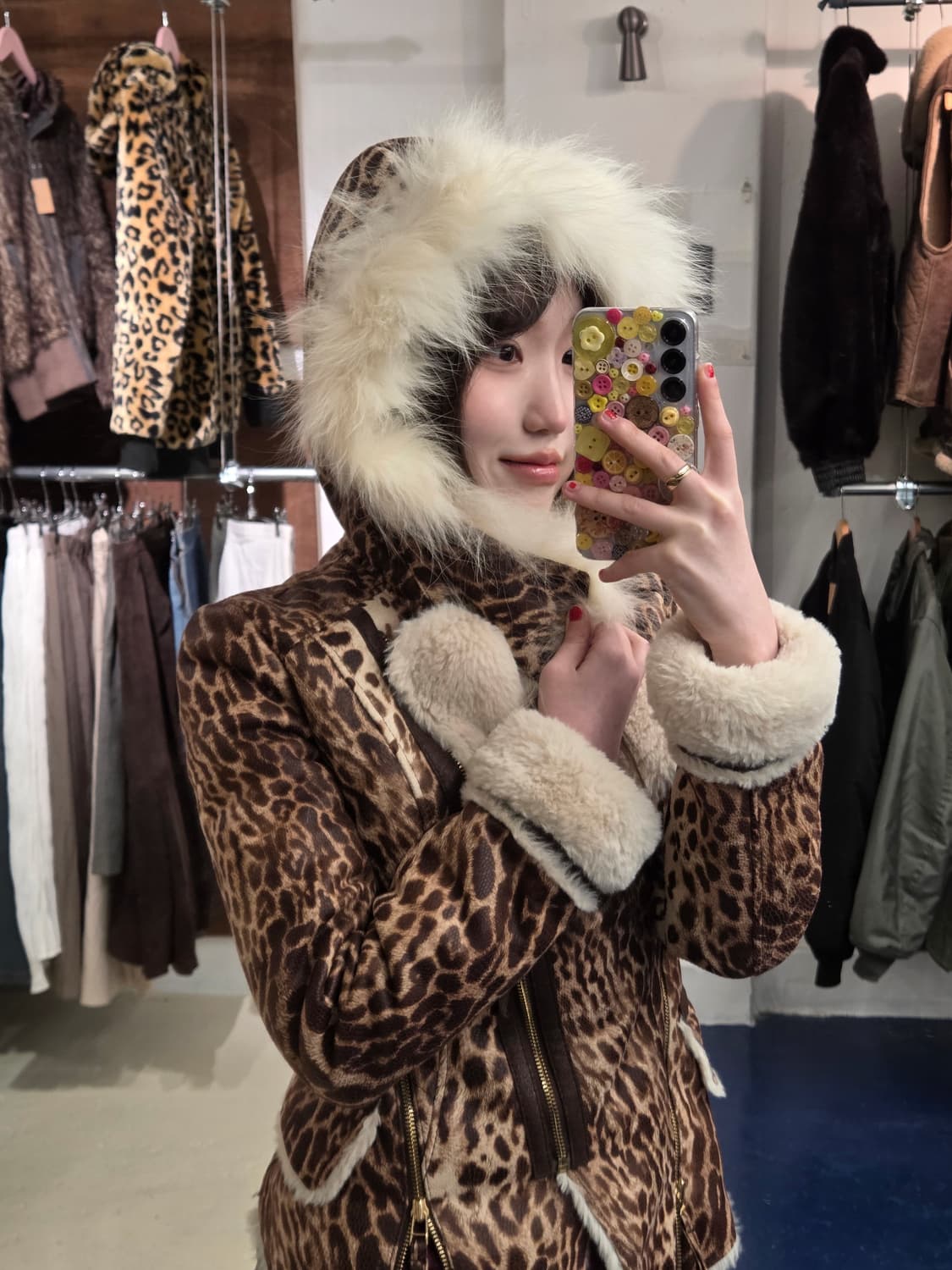 EGOIST Y2K 갸루 호피 후드 자켓 상품이미지1