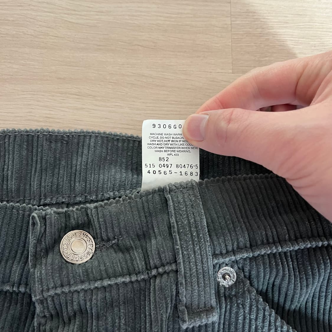 [33X34] 90s 빈티지 리바이스 565 코듀로이 상품이미지3