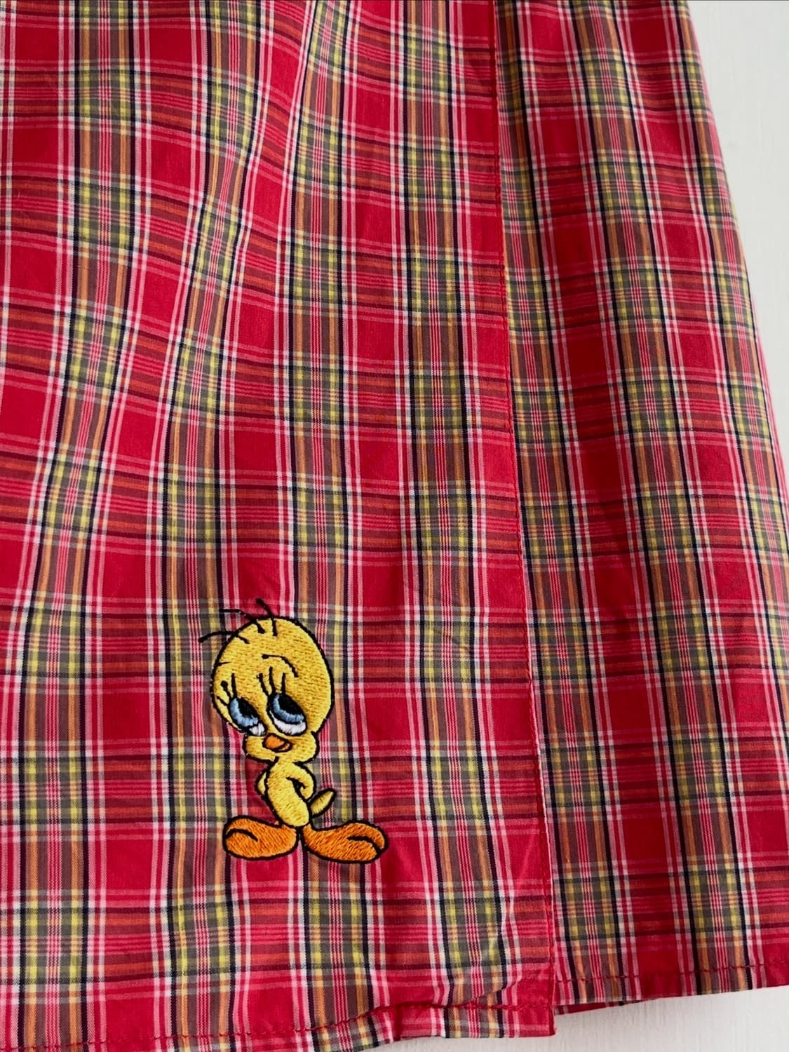 Warner Bros. 트위티 패치 체크 스커트 상품이미지2