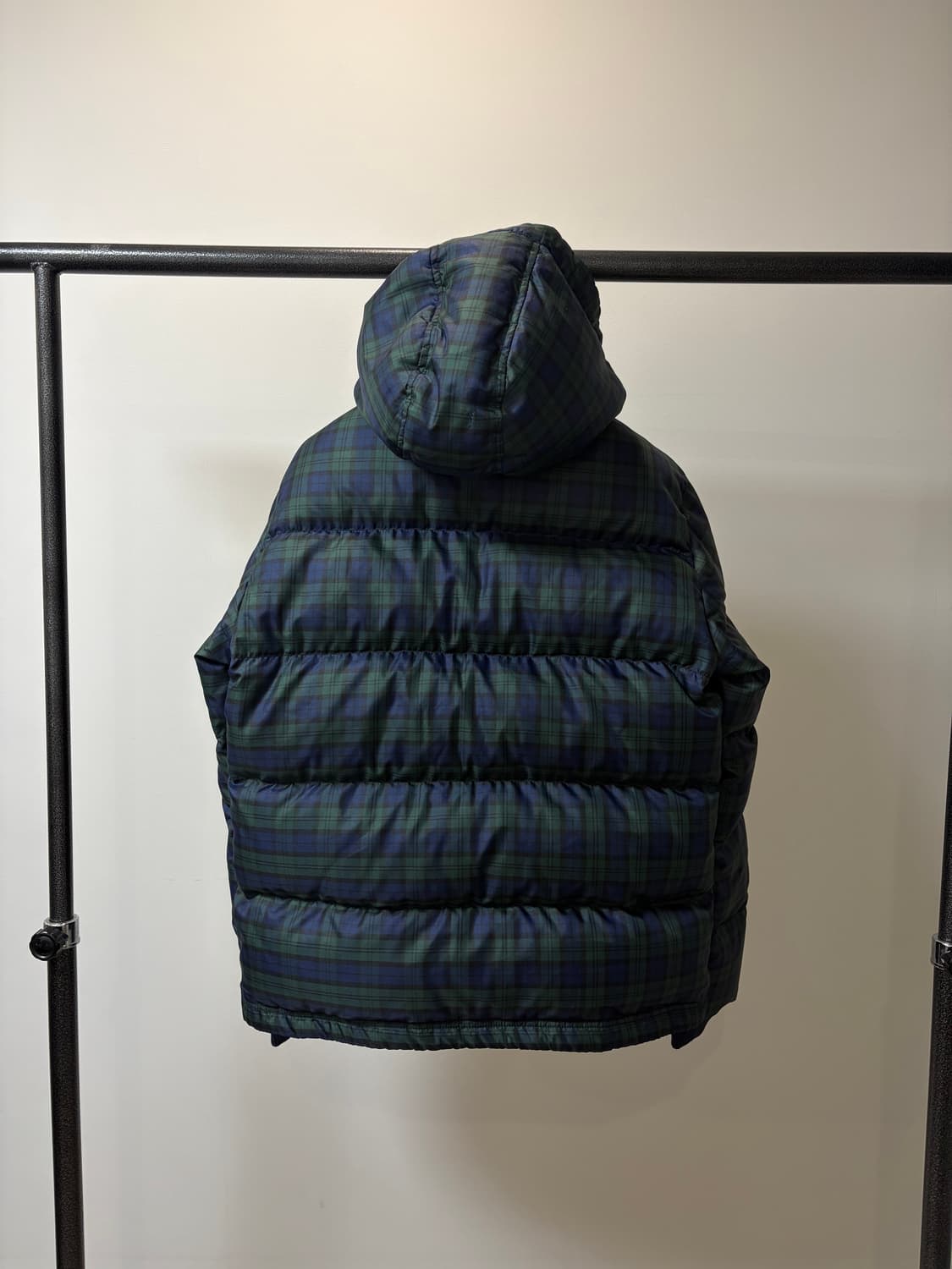 빈폴 진스 타탄체크 블랙와치 덕다운 후드 패딩 상품이미지5