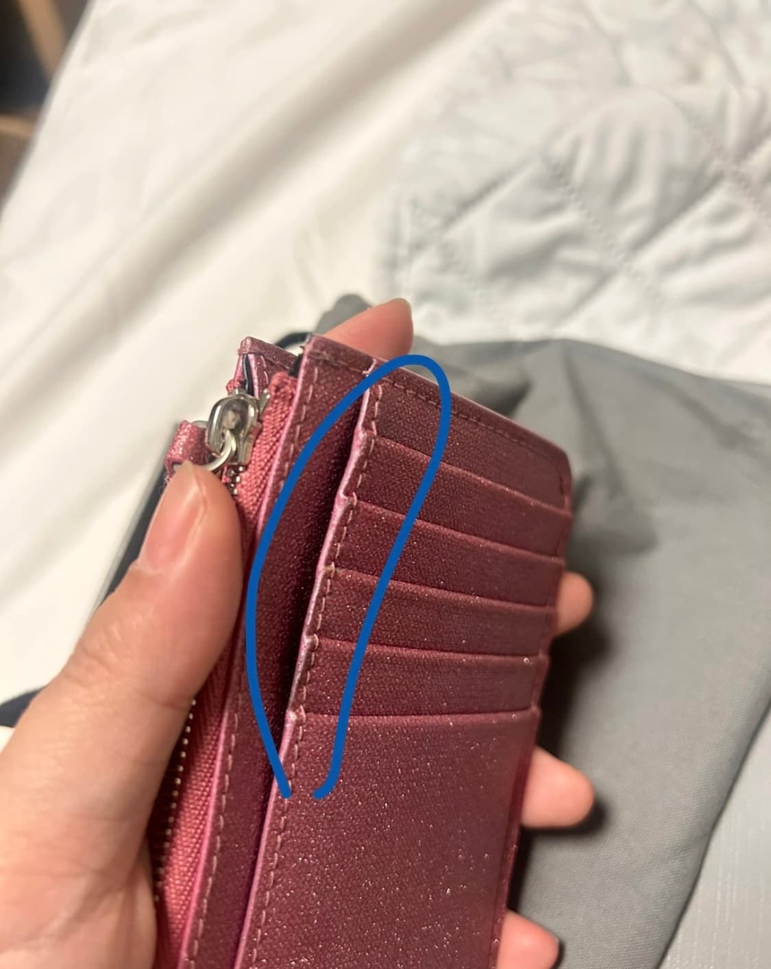 (거의새거)발렌시아가 글리터 스파클링 패브릭 카드지갑 핑크 상품이미지3