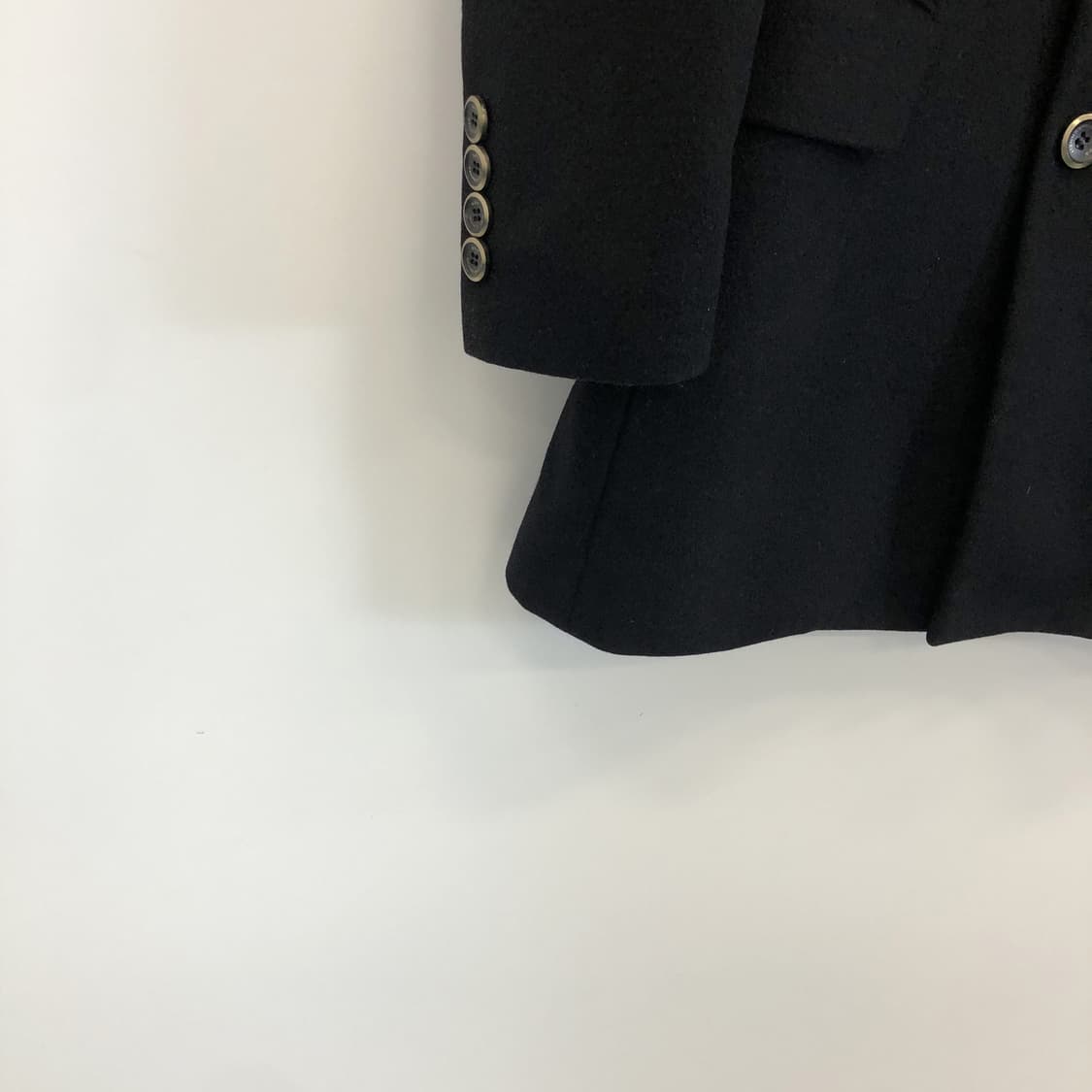 지이크 캐시미어 50% 블랙 울코트 90 사이즈  상품이미지3