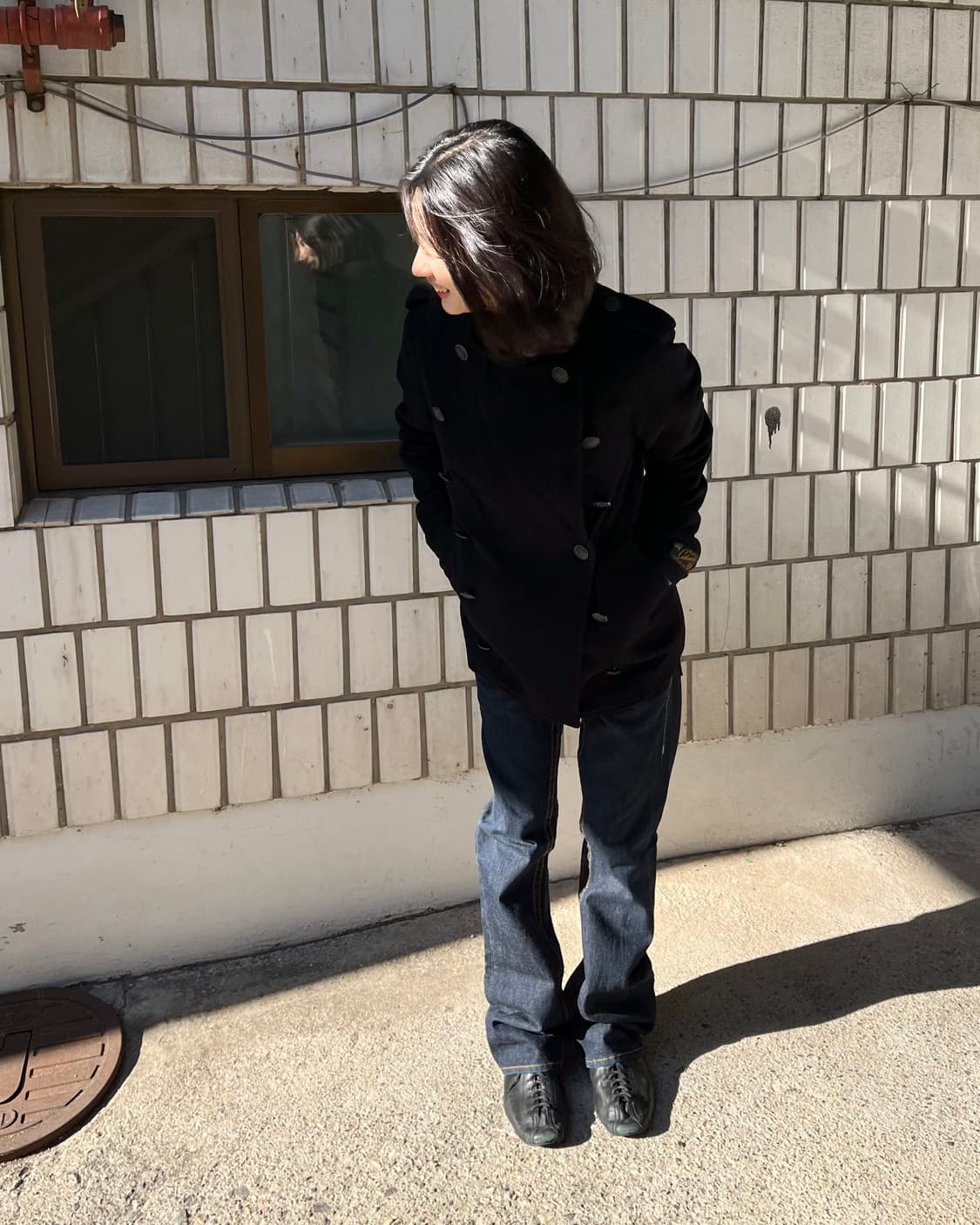 glamb 나폴레옹 더블 버튼 멜톤 울 피코트 상품이미지9