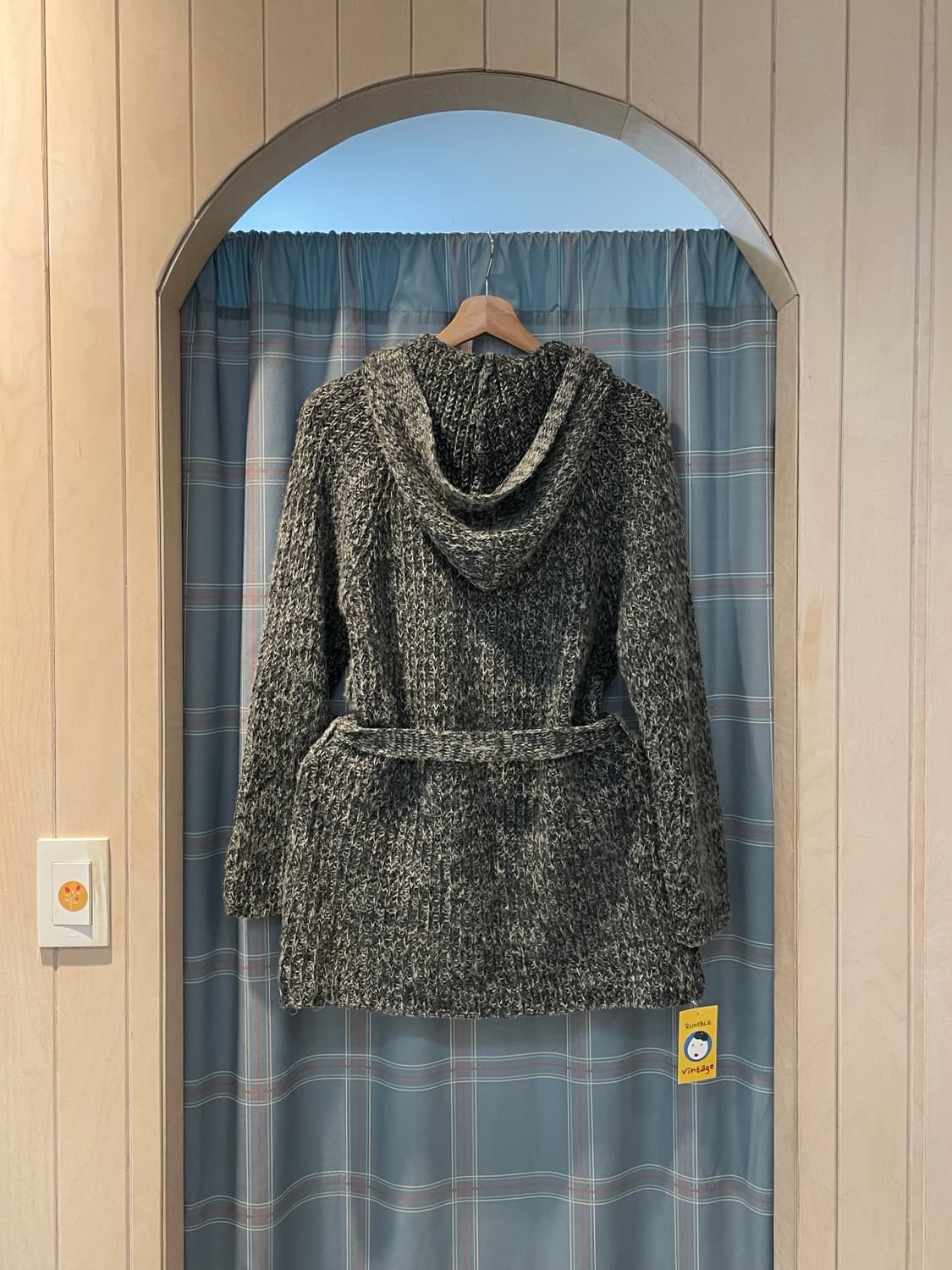 일본빈티지 보카시 후드 벨트가디건 상품이미지6