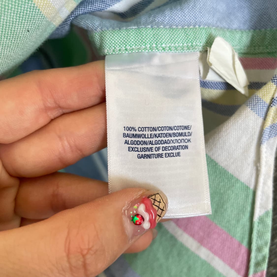 키즈 폴로랄프로렌 배색 스트라이프 셔츠 L(14-16) 상품이미지6