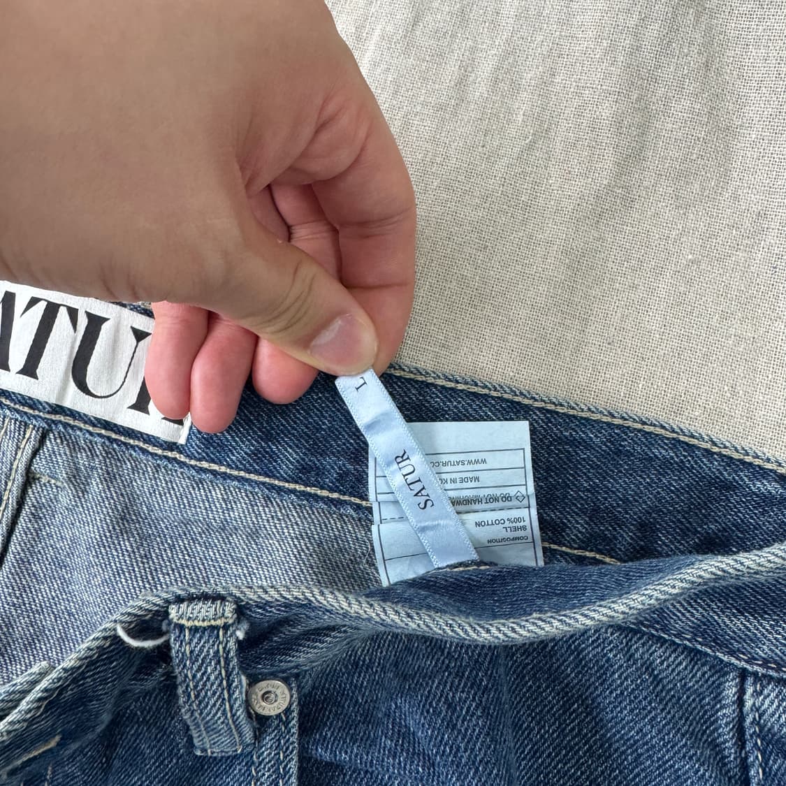 세터 빈티지 샌드 워싱 데님팬츠 L 상품이미지6