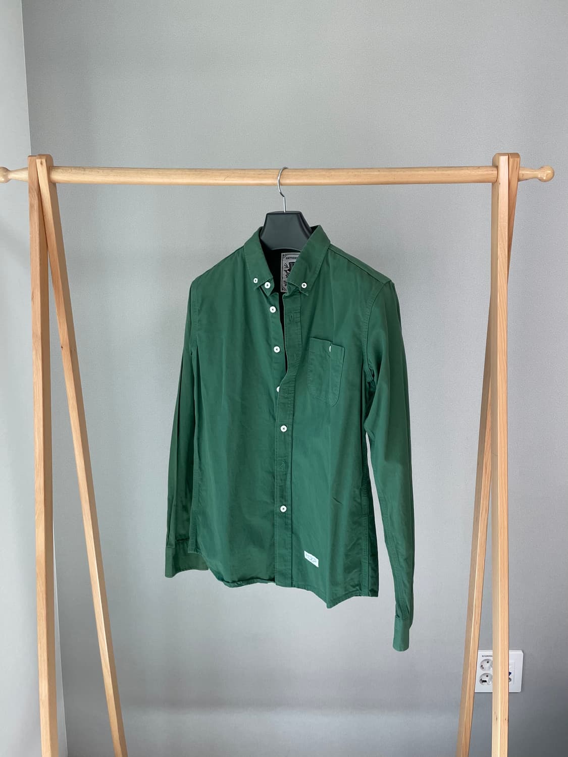 ANOTHERSHOP 코튼 버튼다운 셔츠 (그린) 상품이미지1