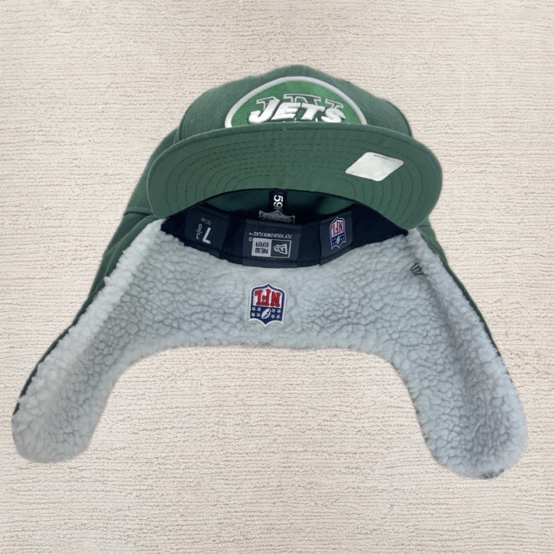 •NFL New York Jets 빈티지 트래퍼 캡 · 이어플랩 퍼 모자 상품이미지2
