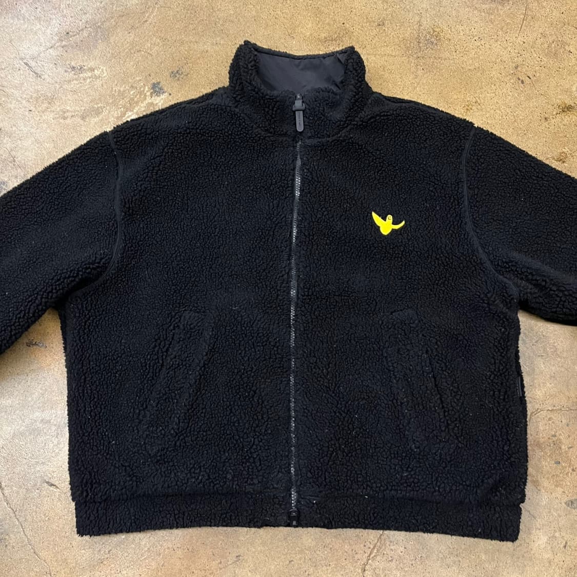 [정품/S] 와릿이즌 블랙 뽀글이 플리스 양면 집업 b18 상품이미지5