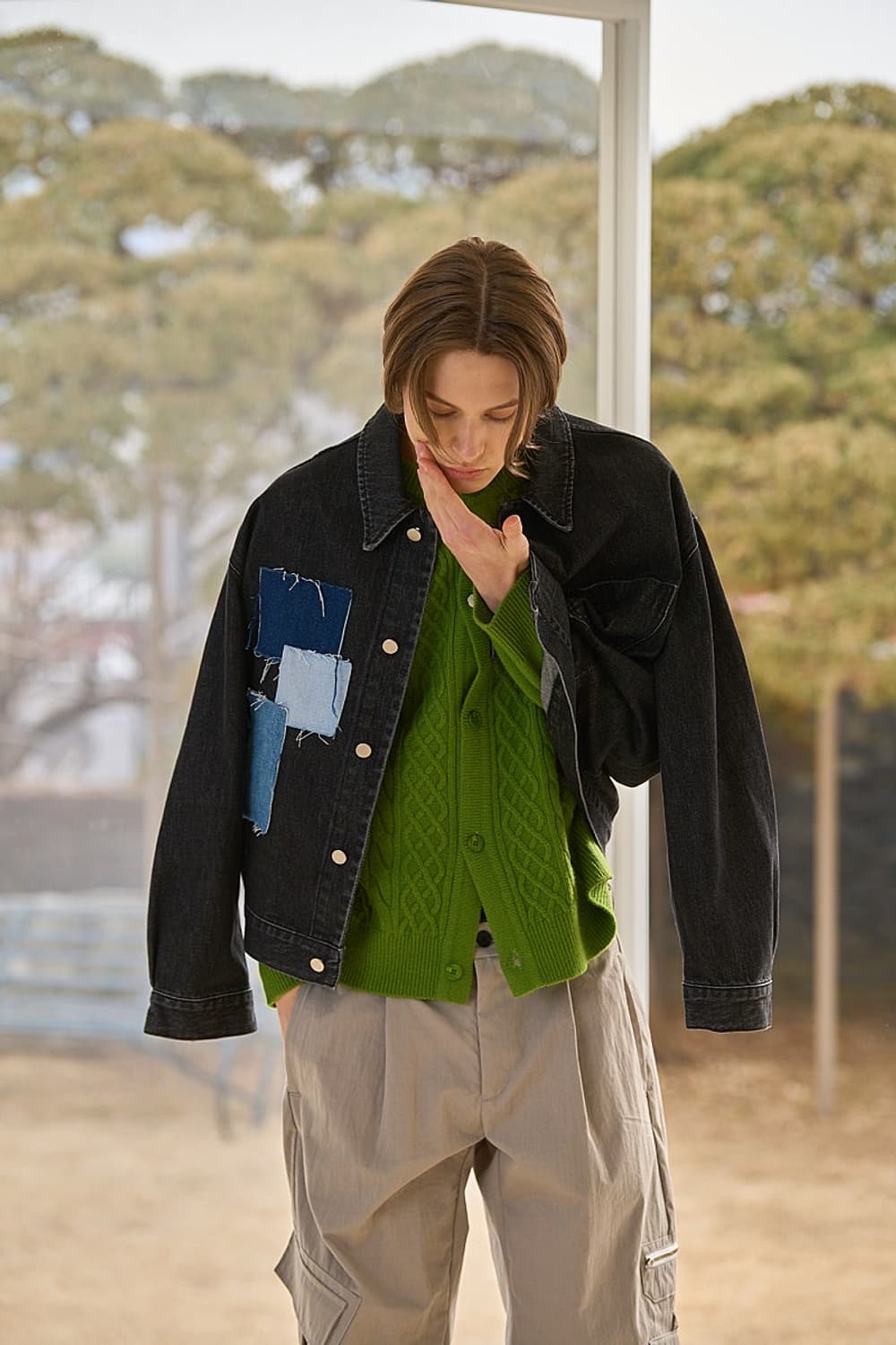 웨이비니스 / 패치워크 데님 트러커 블랙 / 1 상품이미지2