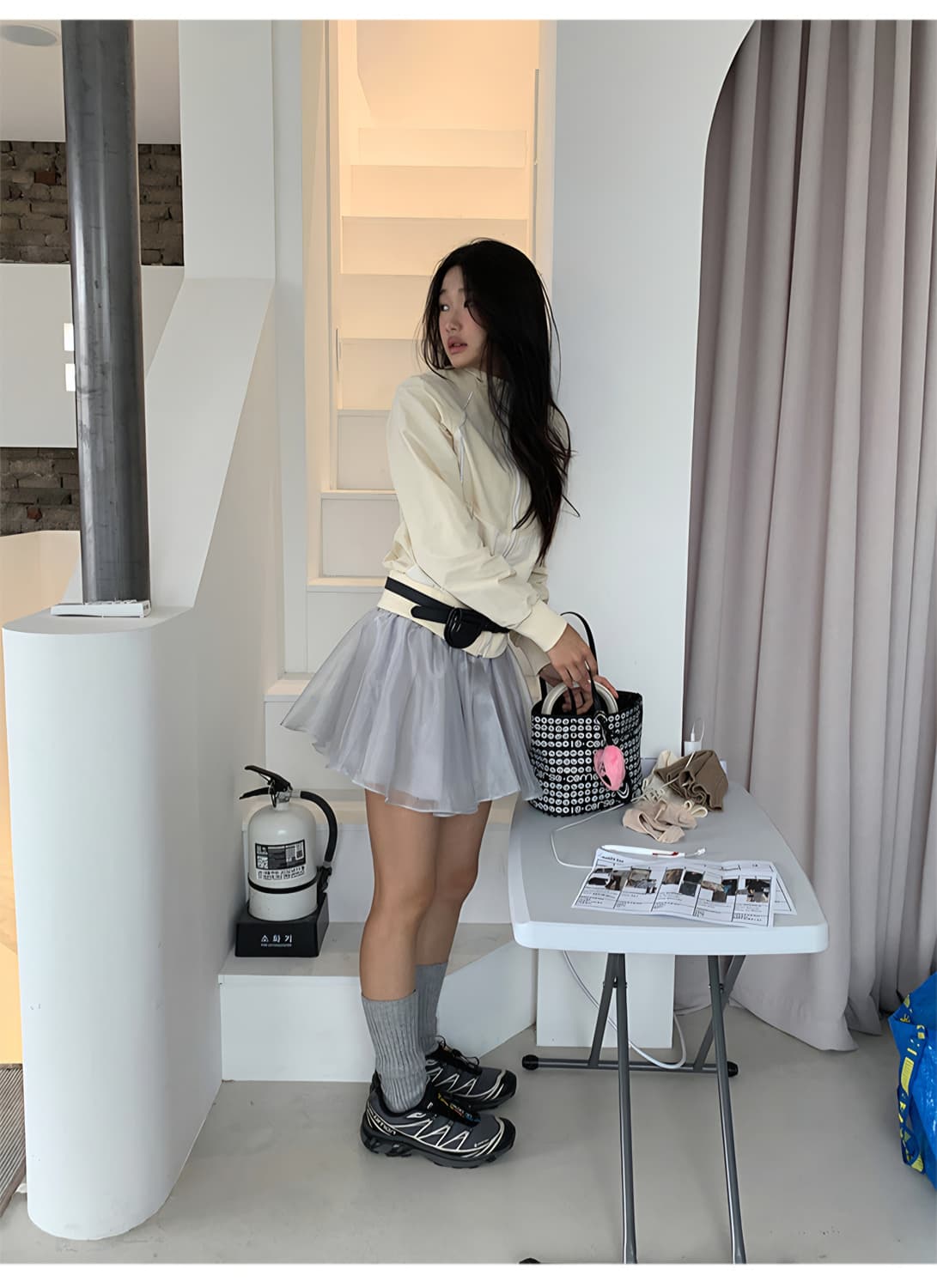 실버/그레이 샤 sha 캉캉 레이어드 스커트 튜튜스타일 상품이미지4