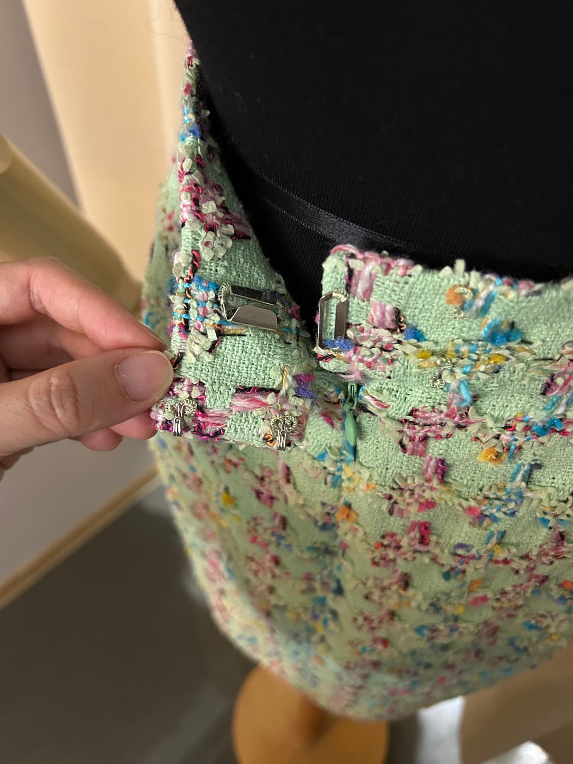 샤넬 1995 S/S collection 민트그린 트위드팬츠 상품이미지5