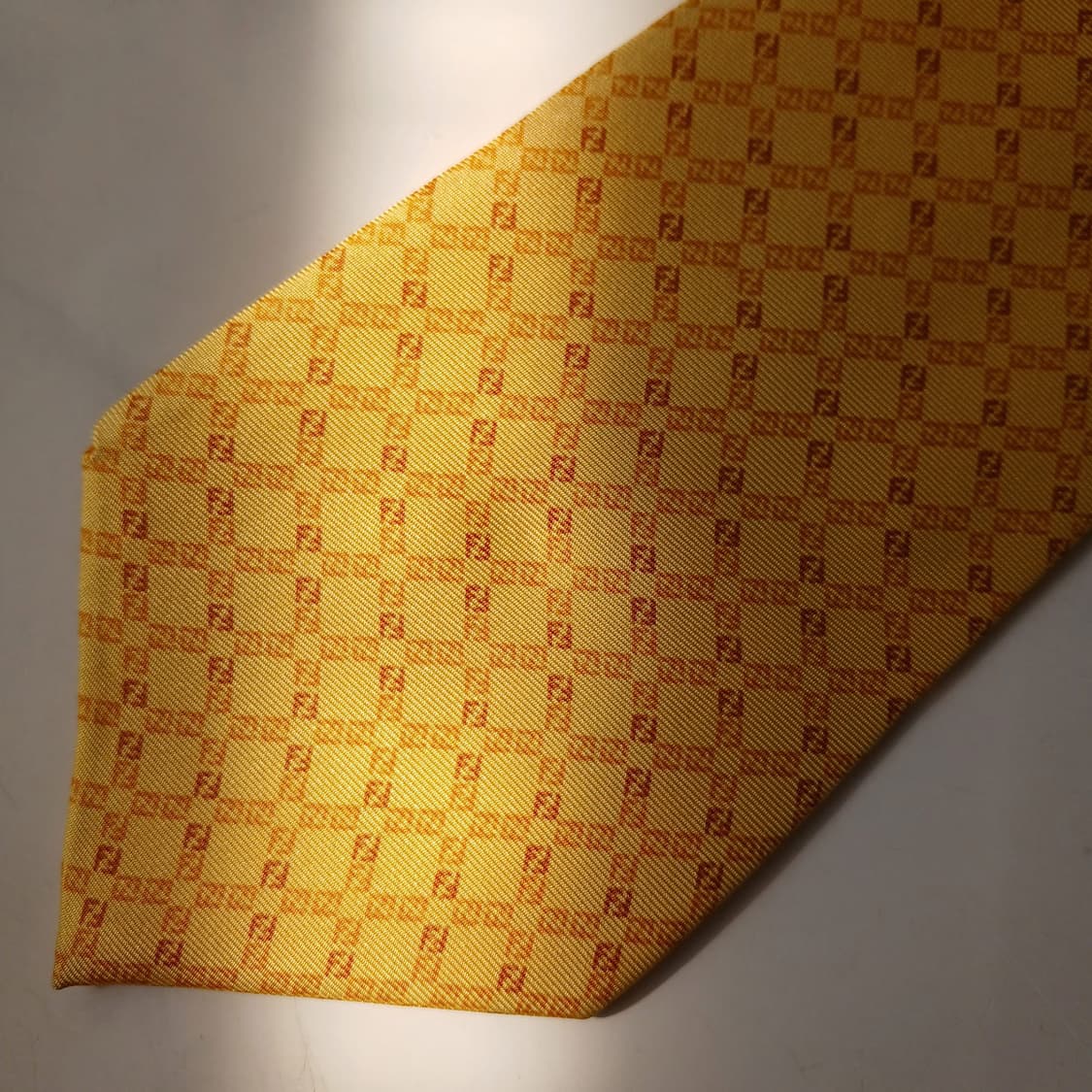 펜디 실크 옐로우 주카 로고 패턴 넥타이 9cm A+~A등급 E755
 상품이미지6