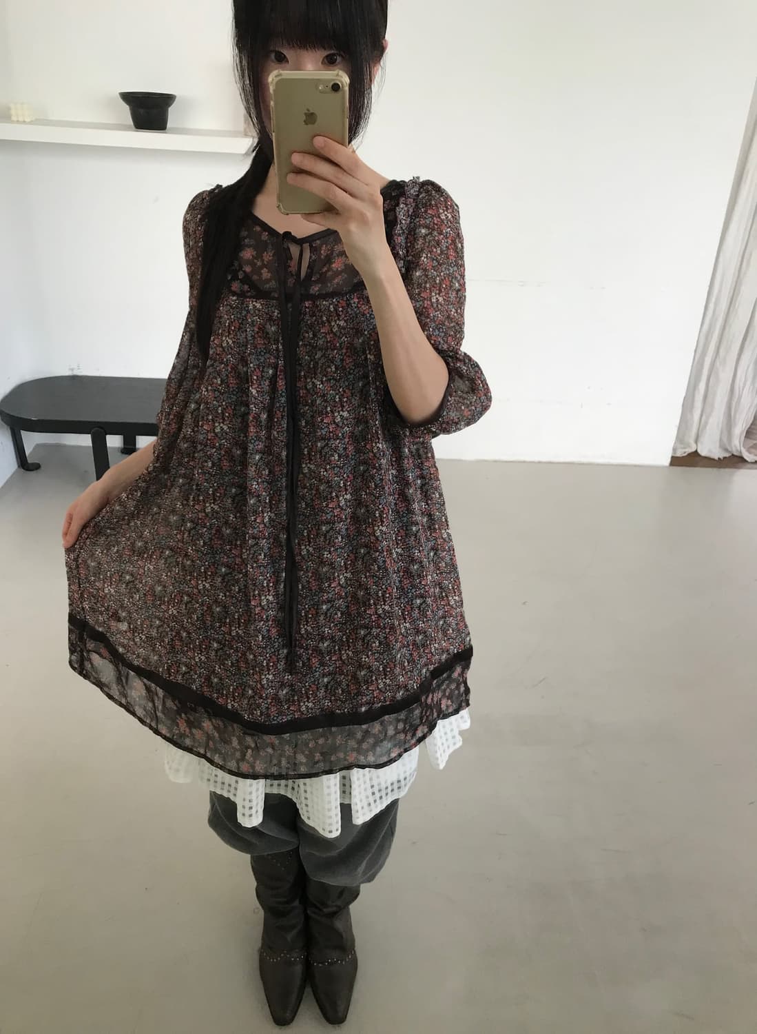 vintage pattern one-piece 상품이미지2