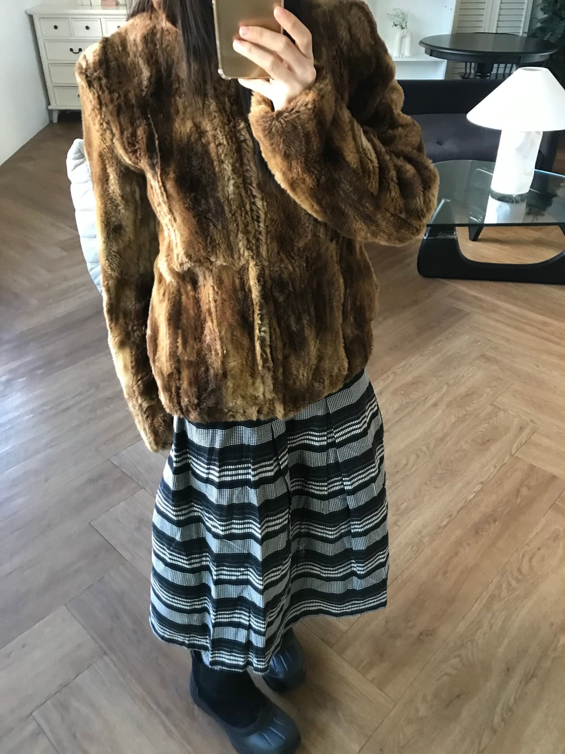 vintage fur zip-up jacket 상품이미지4