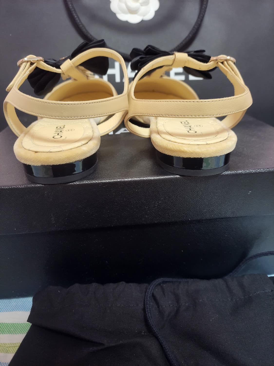 정품!급처새상품!샤넬 까멜리아 리본 메리제인발레리나플랫슈즈스트랩공주샌들 상품이미지7