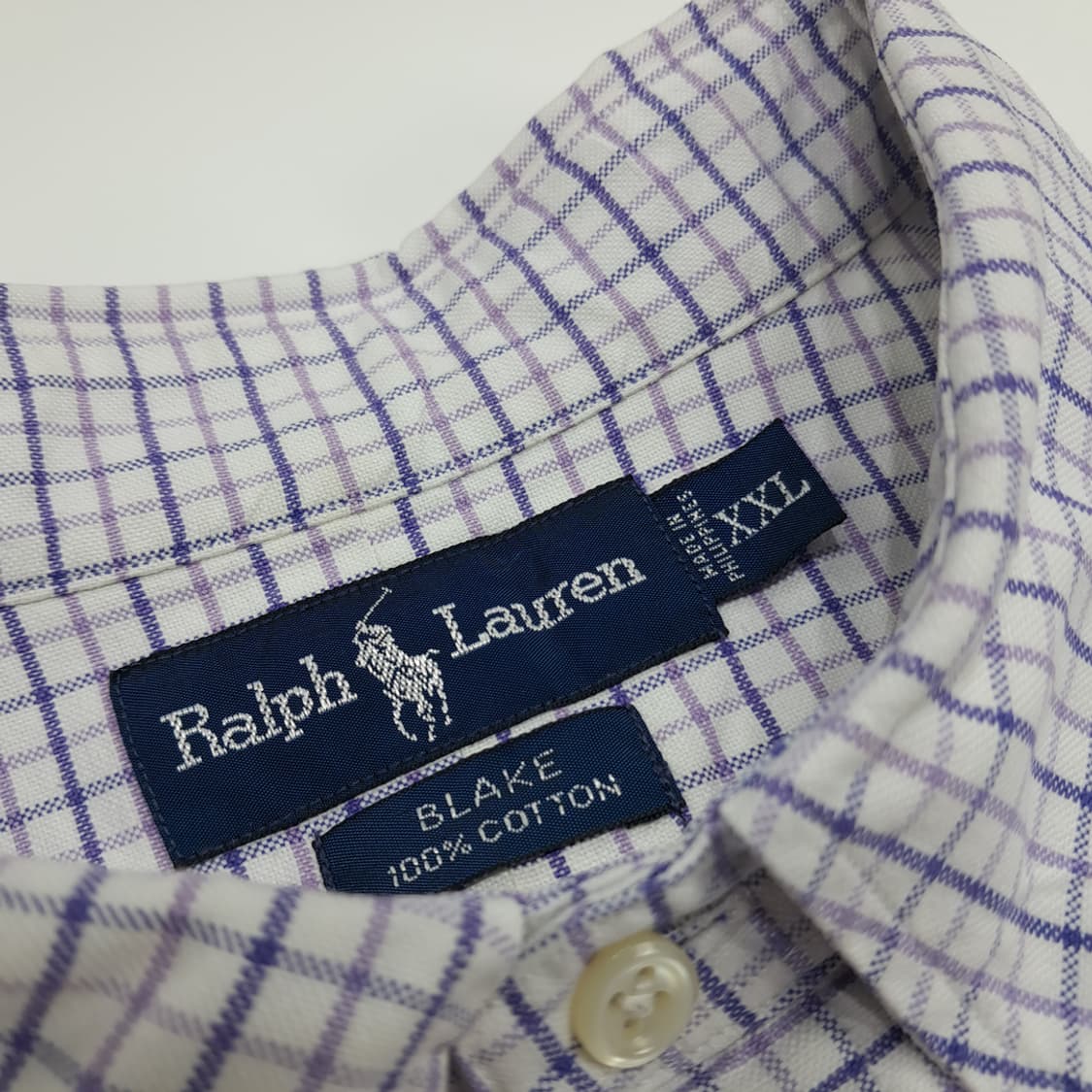 CN669 2XL 폴로 랄프로렌 퍼플 마이크로체크 긴팔 셔츠 남방 상품이미지4
