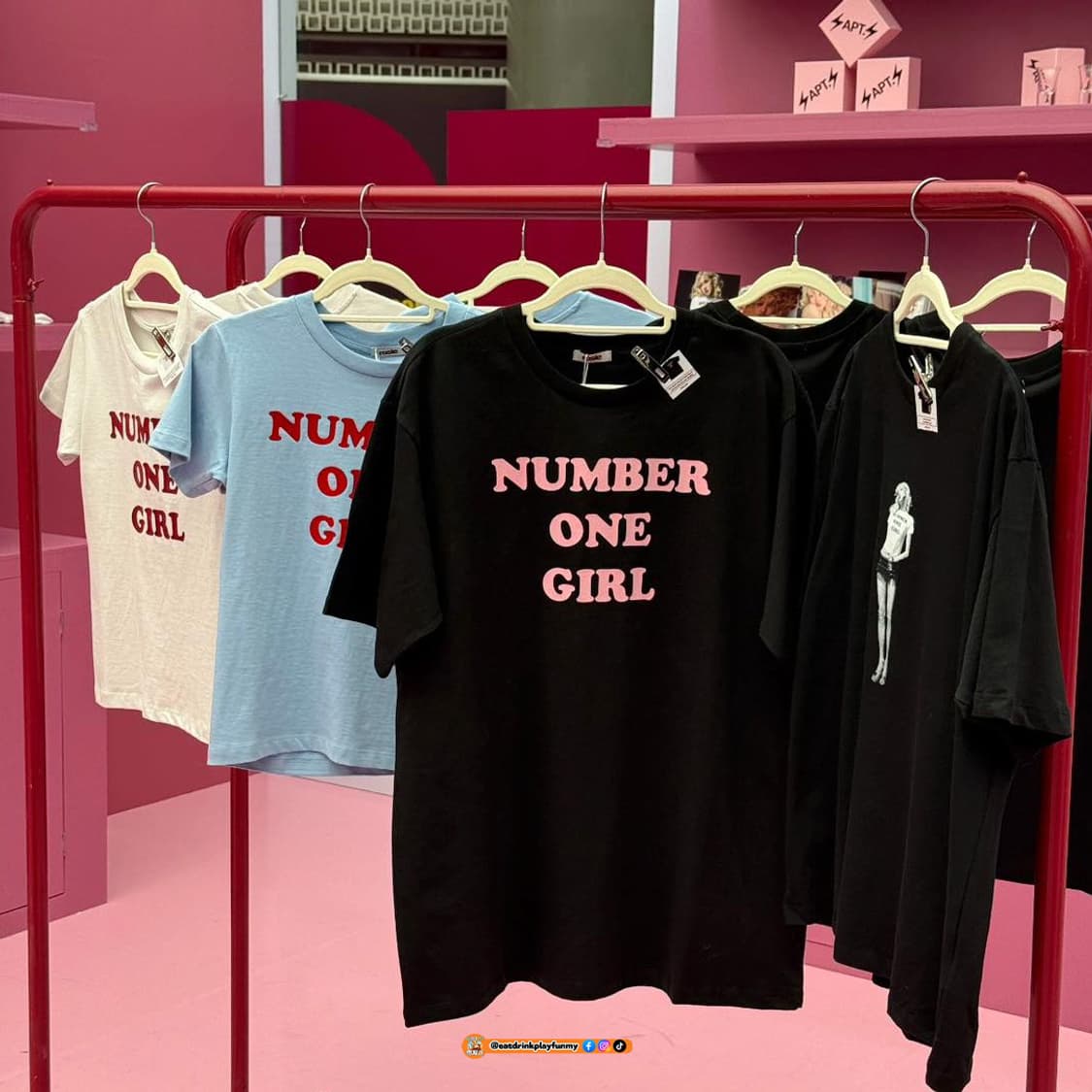 로제 팝업 티셔츠 number one girl 상품이미지7