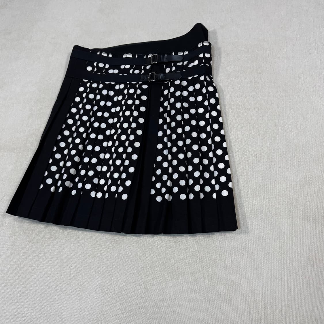 Polka Dot Pleated Leather Strap Kilt Ski 상품이미지3