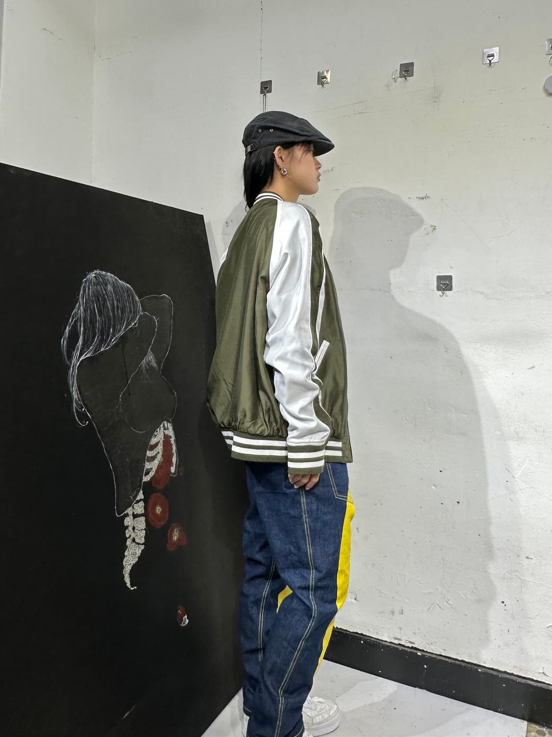 Jpn 일본빈티지 오리엔탈 카키 네이비 양면 스카잔 자켓 상품이미지2