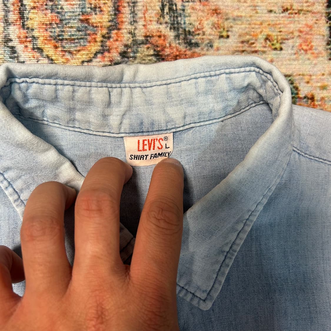 [XL] 90s 리바이스 포켓 샴브레이 반팔 셔츠 상품이미지3