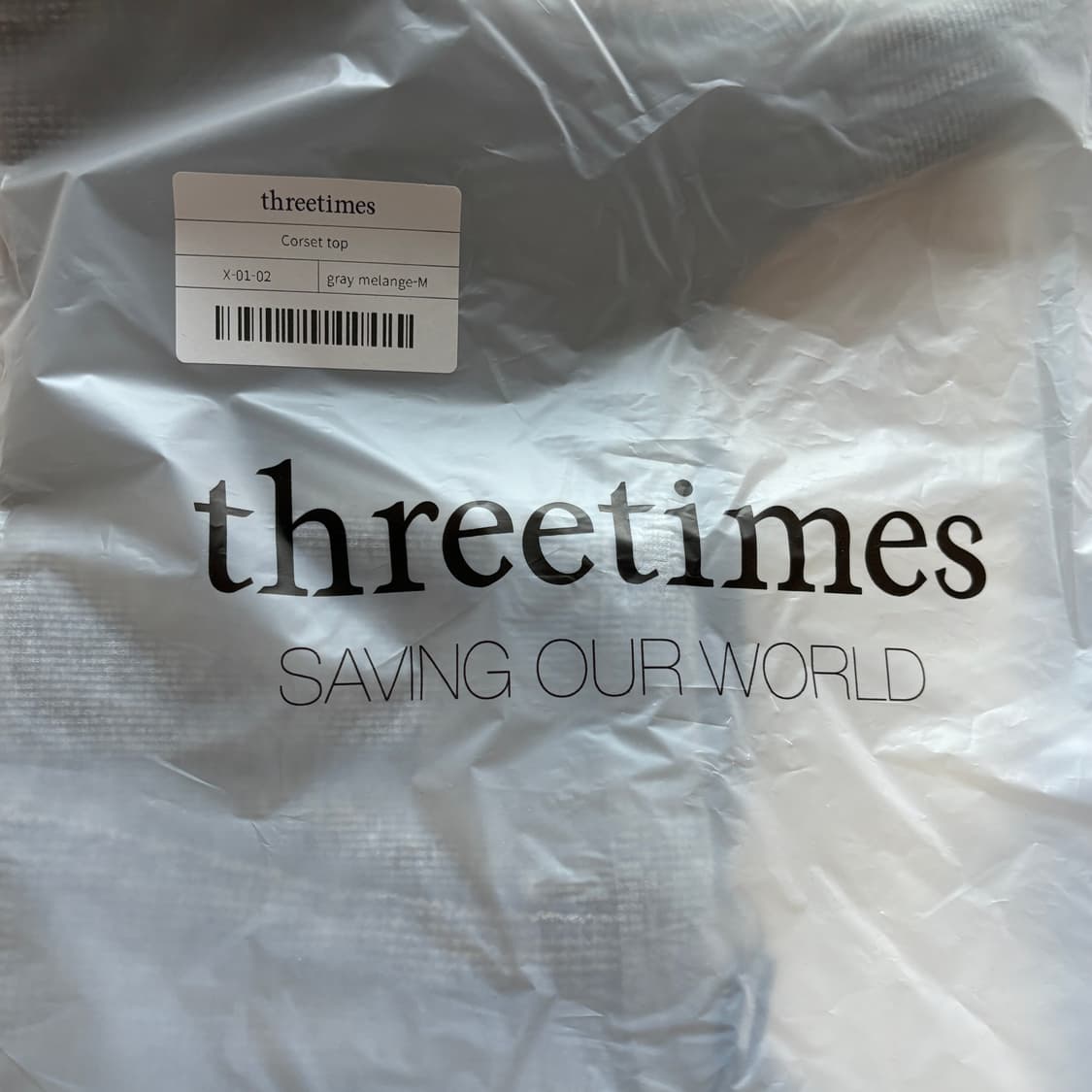 새상품) 쓰리타임즈 코르셋 탑 슬리브리스 나시탑 그레이 상품이미지8
