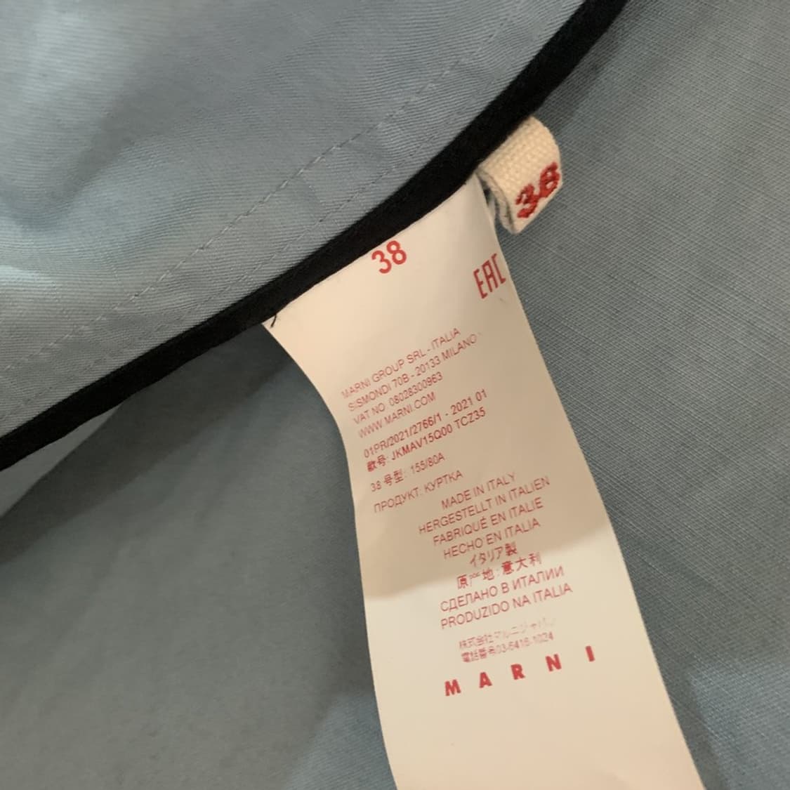 38 MARNI 마르니 후드 콘트라스트 러치 코트 자켓 상품이미지8