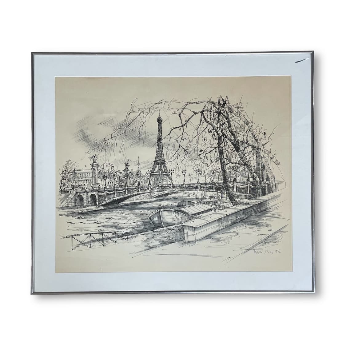 1992 에펠탑 파리 드로잉 판화 작품 상품이미지1