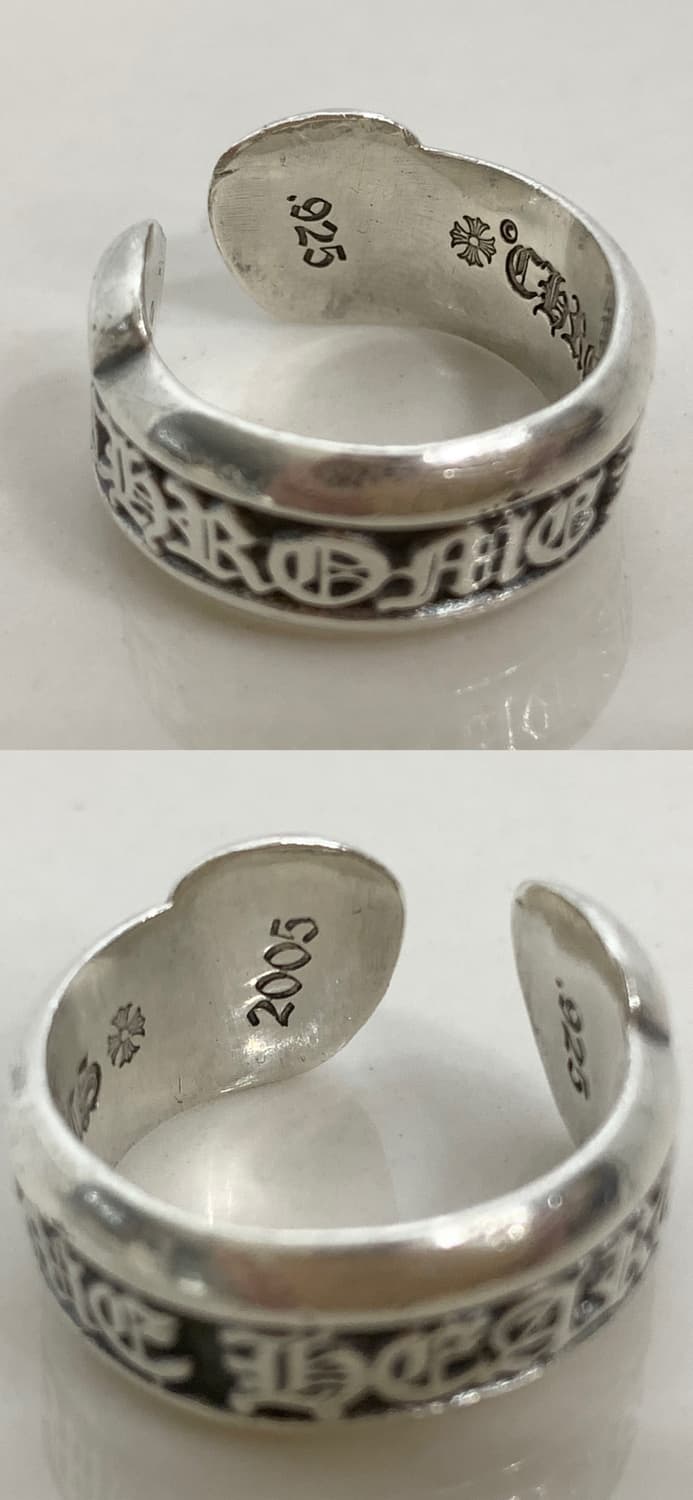 [US 6.5] 크롬하츠 스크롤 라벨 링 스몰 반지 상품이미지3