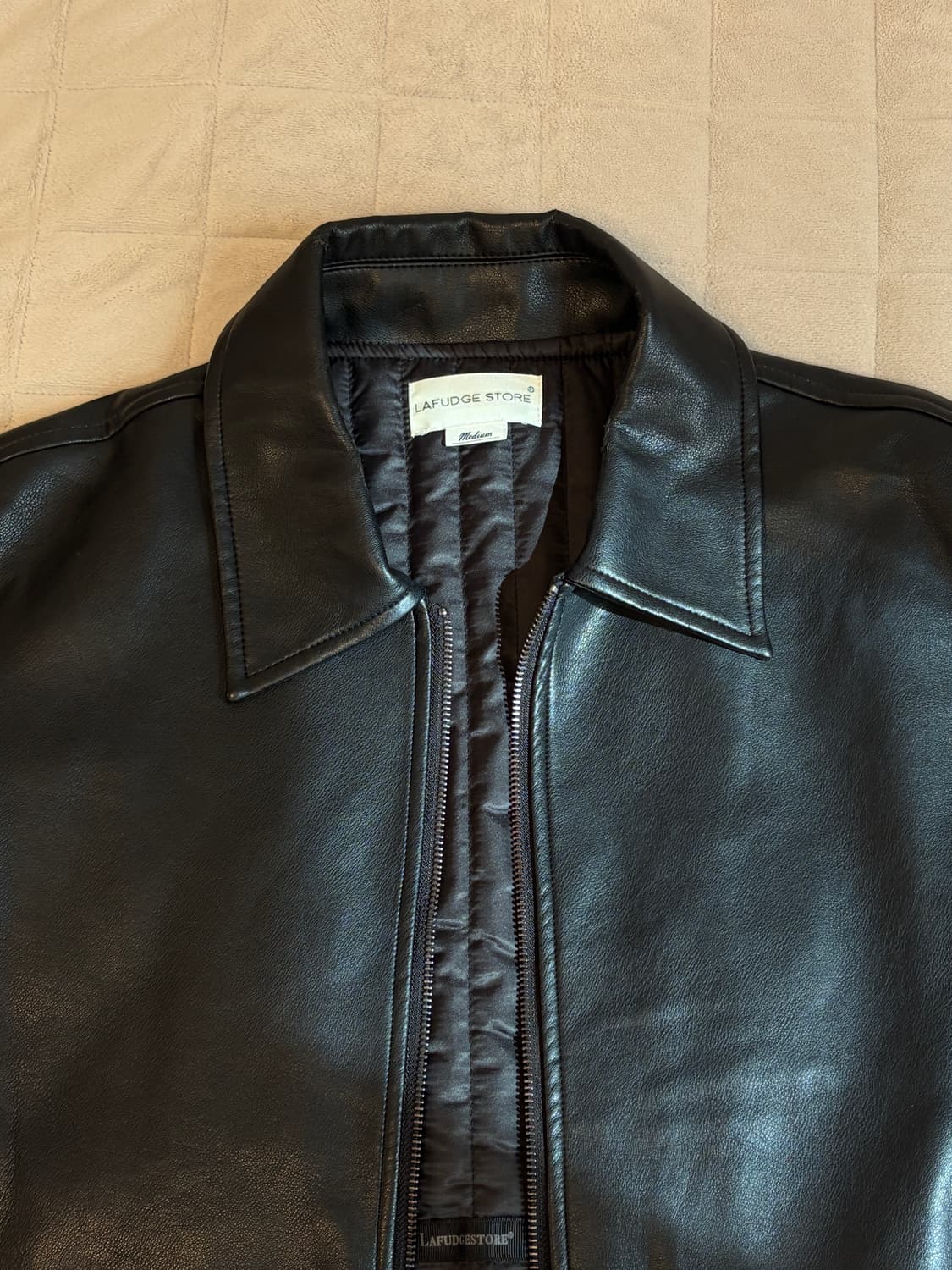 라퍼지스토어 버핑레더 오버핏 블루종 상품이미지2