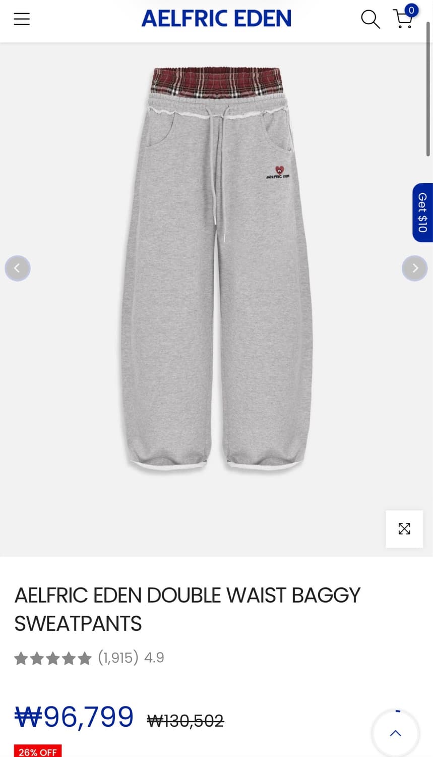 aelfric eden 더블 웨이스트 배기 스웨트팬츠 상품이미지2