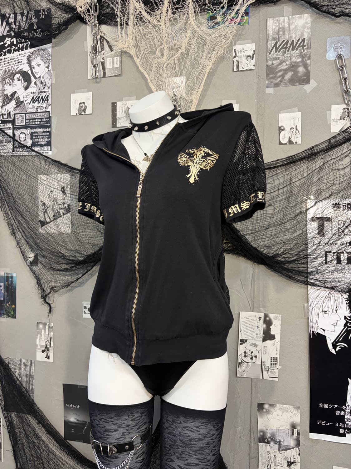 Gothic mesh wing lettering hood zip up 상품이미지9