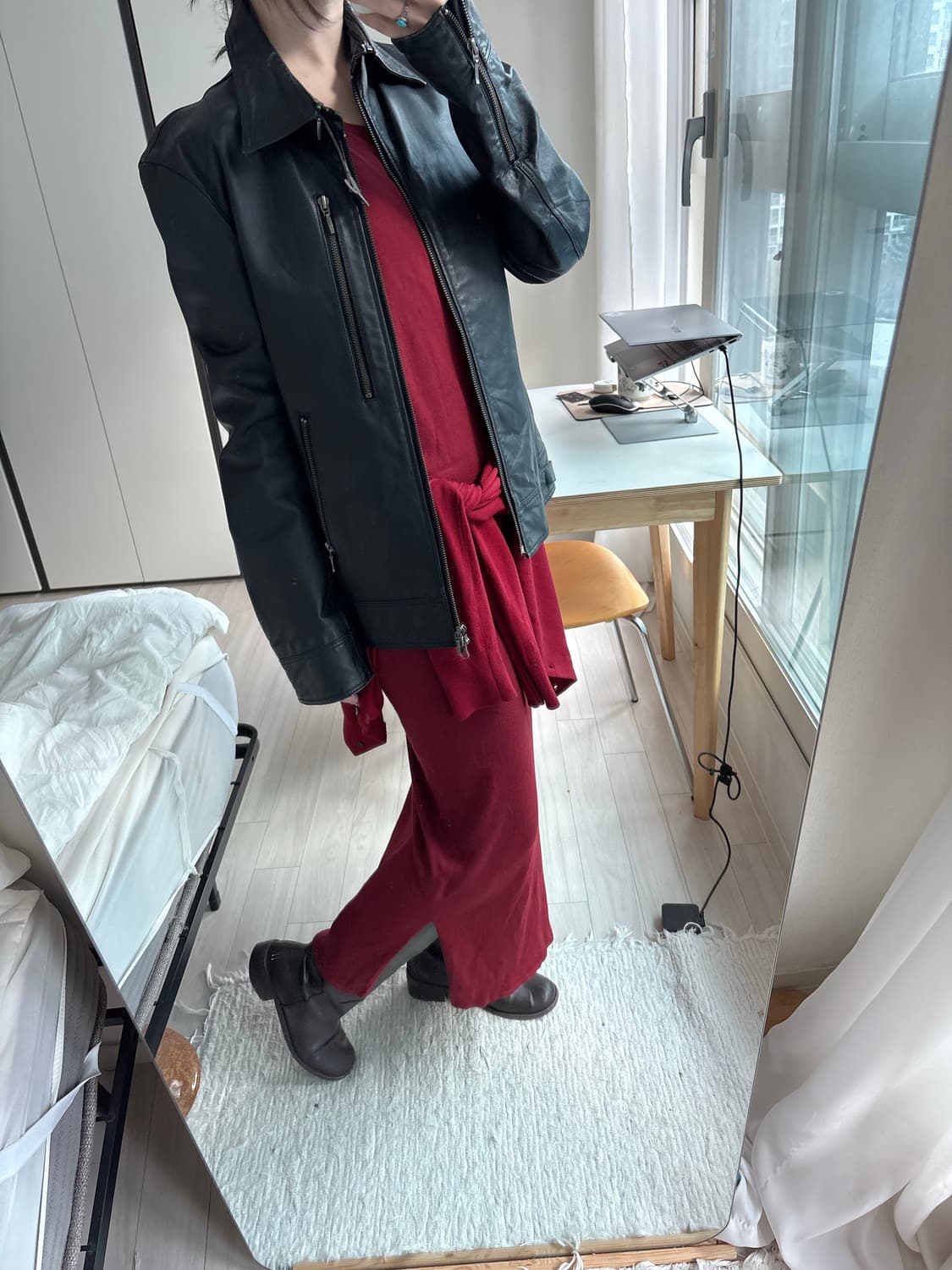 Dark Red Layered Dress 상품이미지2