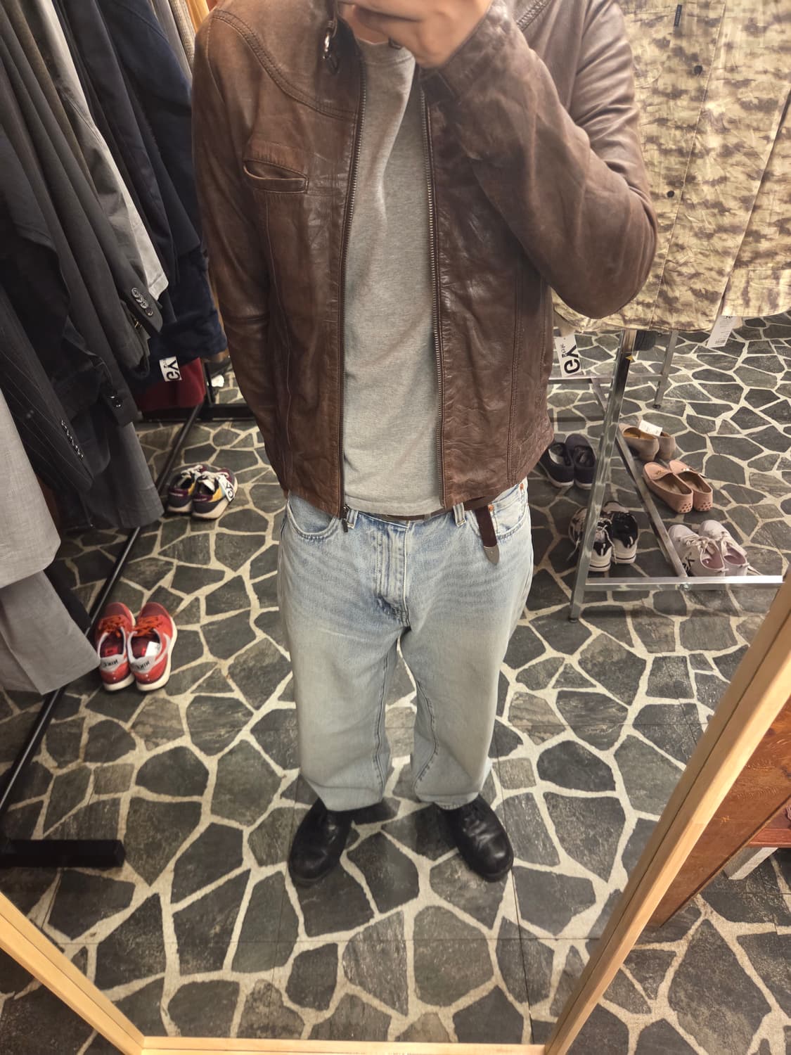 nafnaf 빈티지 램스킨 레더자켓 34사이즈 상품이미지3