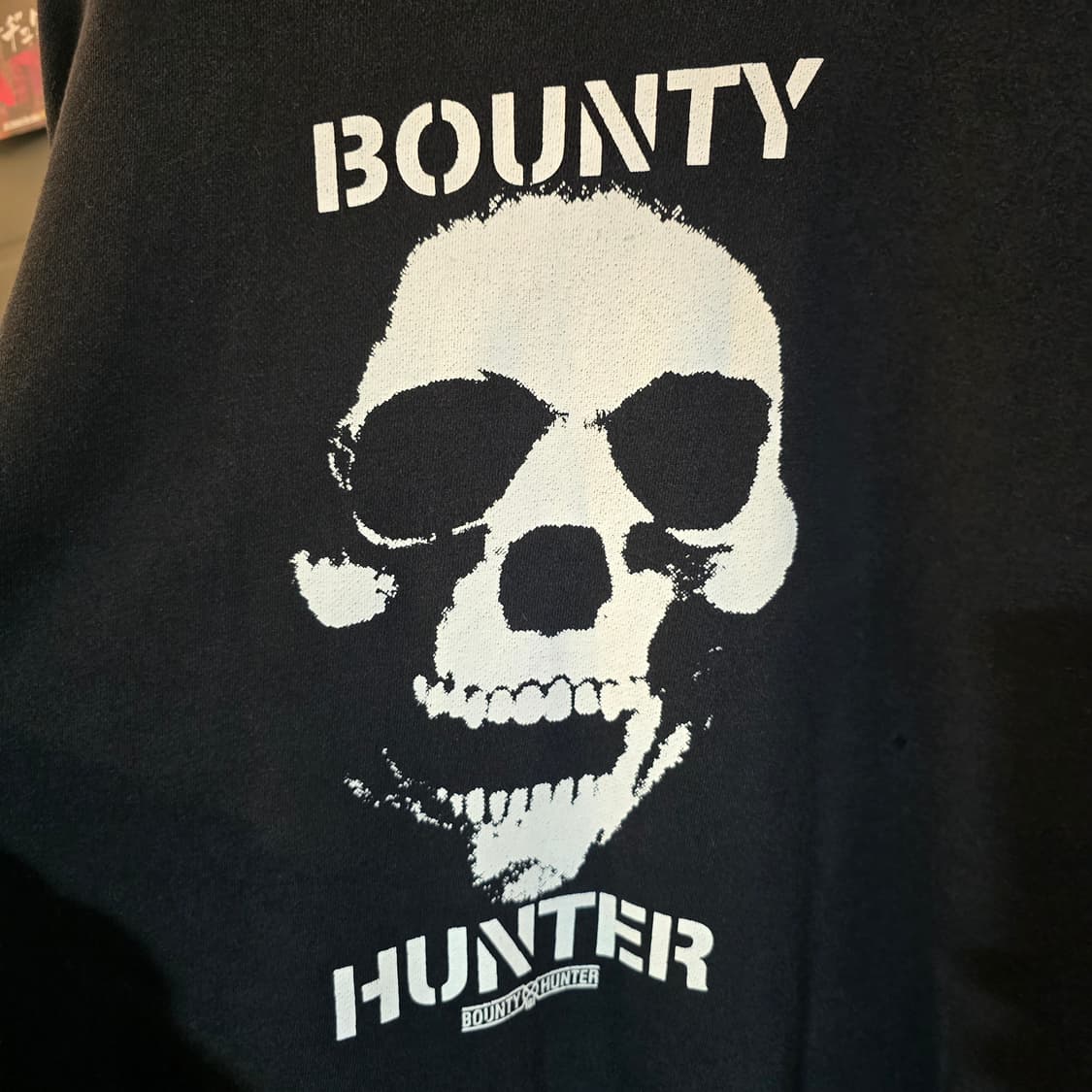 바운티헌터 스컬 프린팅 맨투맨 블랙 L 오버핏 상품이미지3