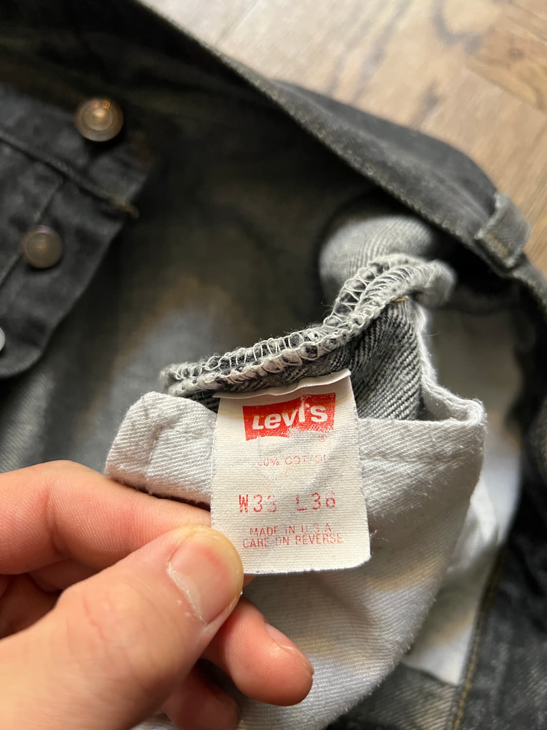 [33]90's 리바이스 501 Made in USA 흑청 데님팬츠 S5 상품이미지6