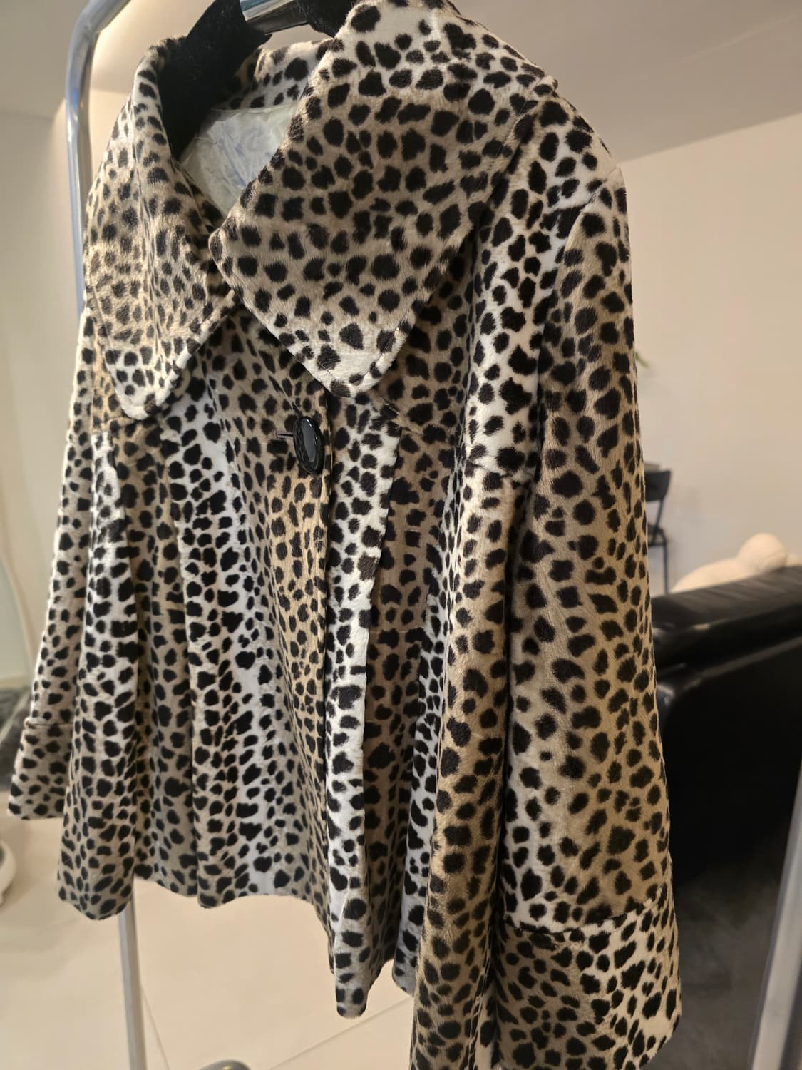 레오파드 패턴 케이프 코트 상품이미지2