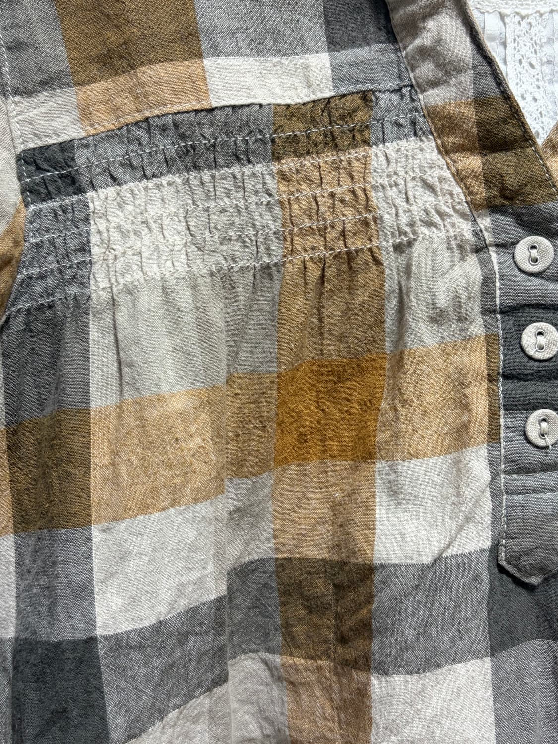 모리걸 체크 블라우스 셔츠 하구미 스즈코 상품이미지3