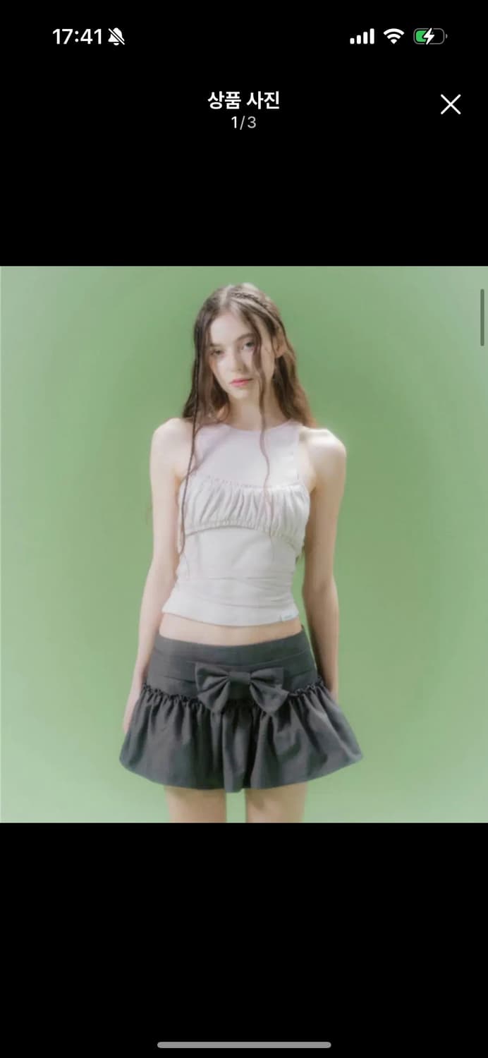 드라이로즈 프릴 스트링 캐미 탑 슬리브리스 나시 핑크 상품이미지3