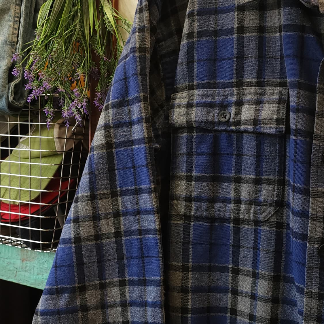 90s 엘엘빈 샤모아 체크셔츠 플란넬 셔츠 헤비코튼 워크셔츠 xxl 상품이미지8