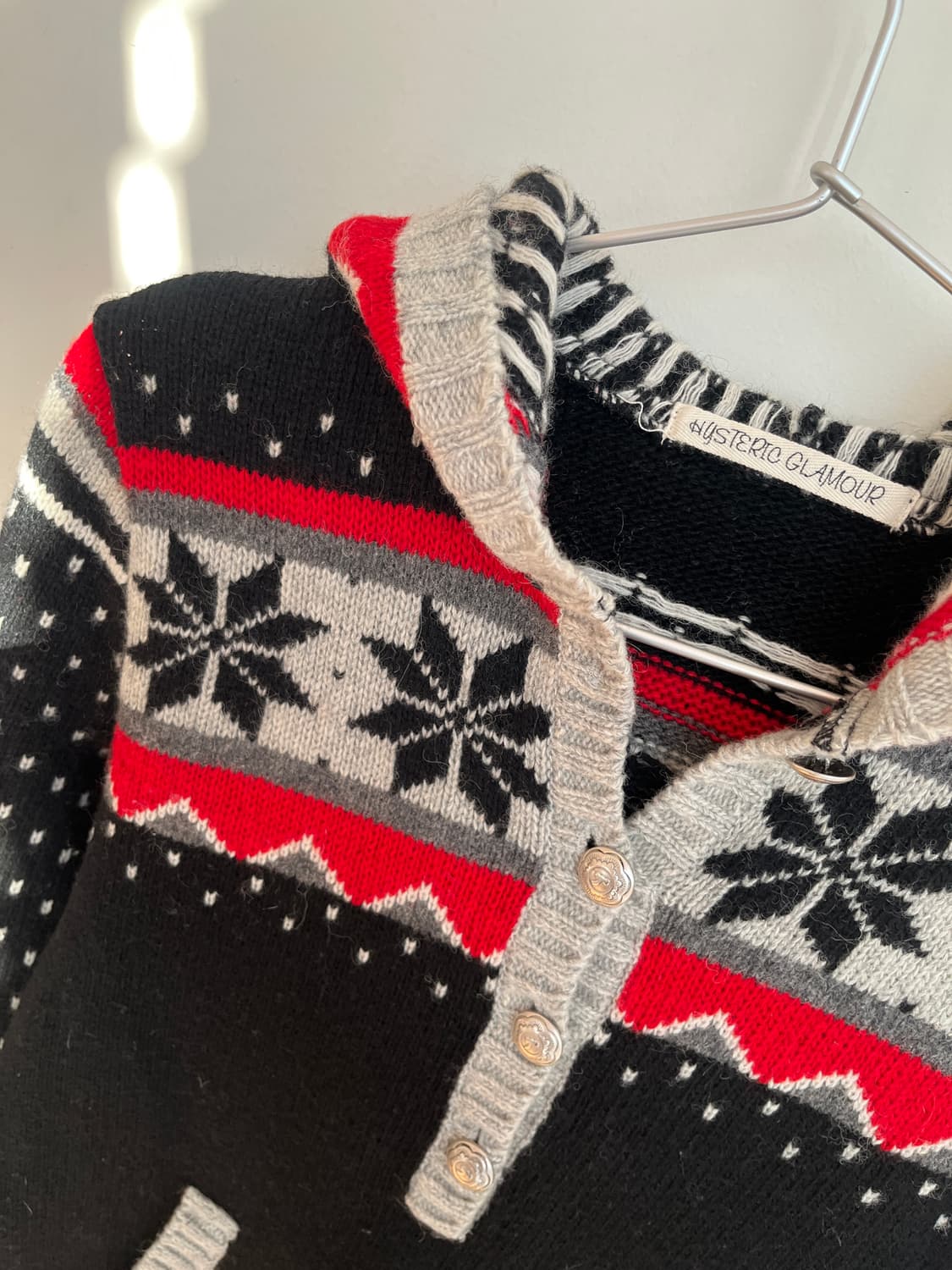 히스테릭 글래머 아카이브 노르딕 눈꽃송이 니트 후드집업 후드티 스웨터 상품이미지8