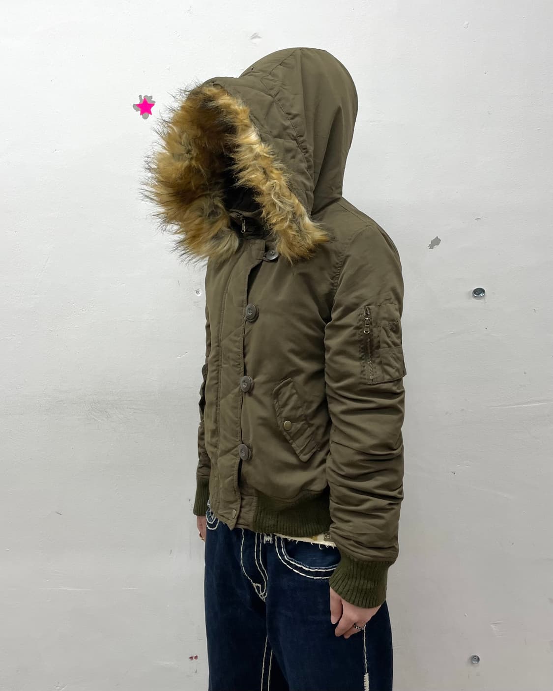 Shirring Khaki Cropped Padded Jacket  상품이미지7