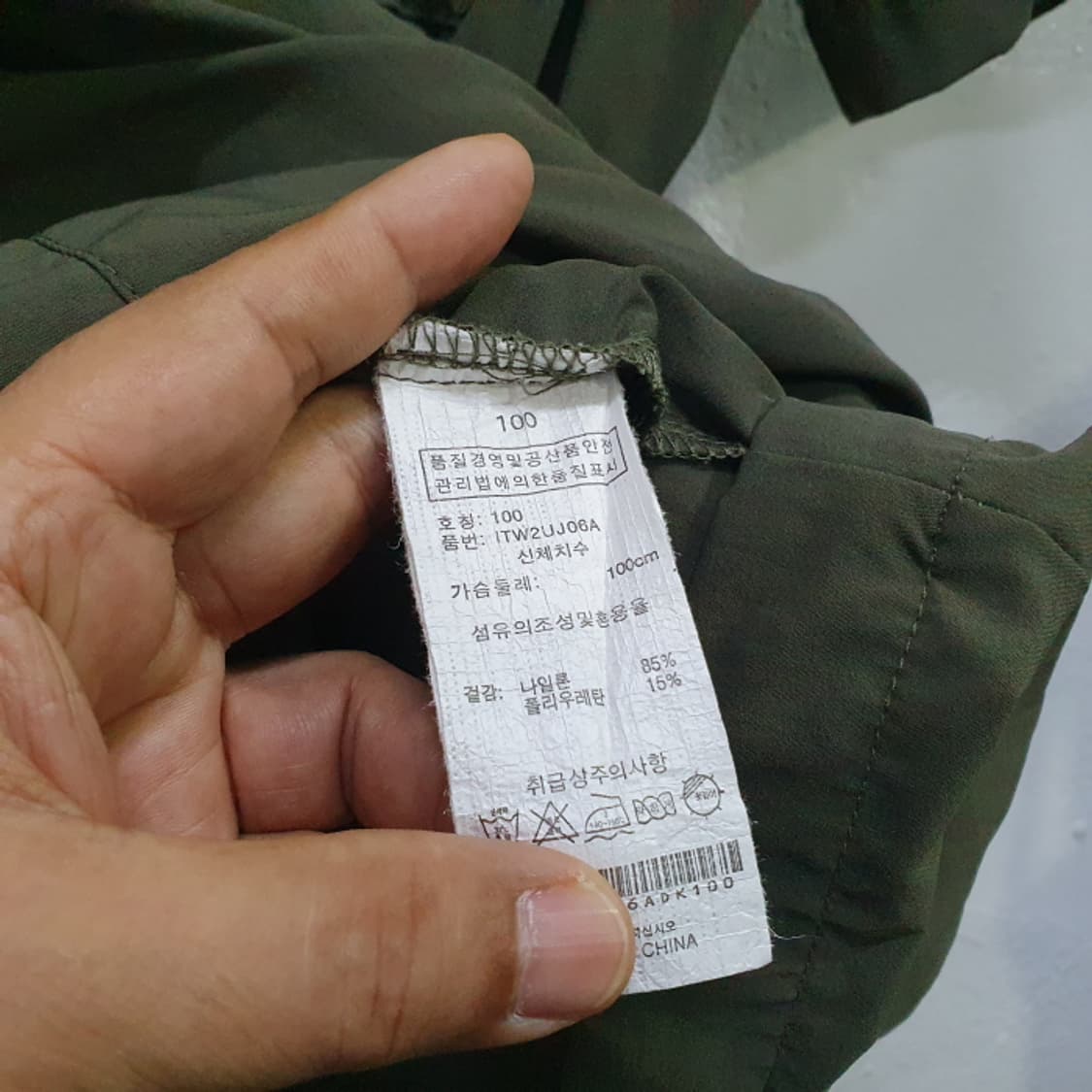 INTER CREW 카키색 셔츠형 자켓(100) 상품이미지3