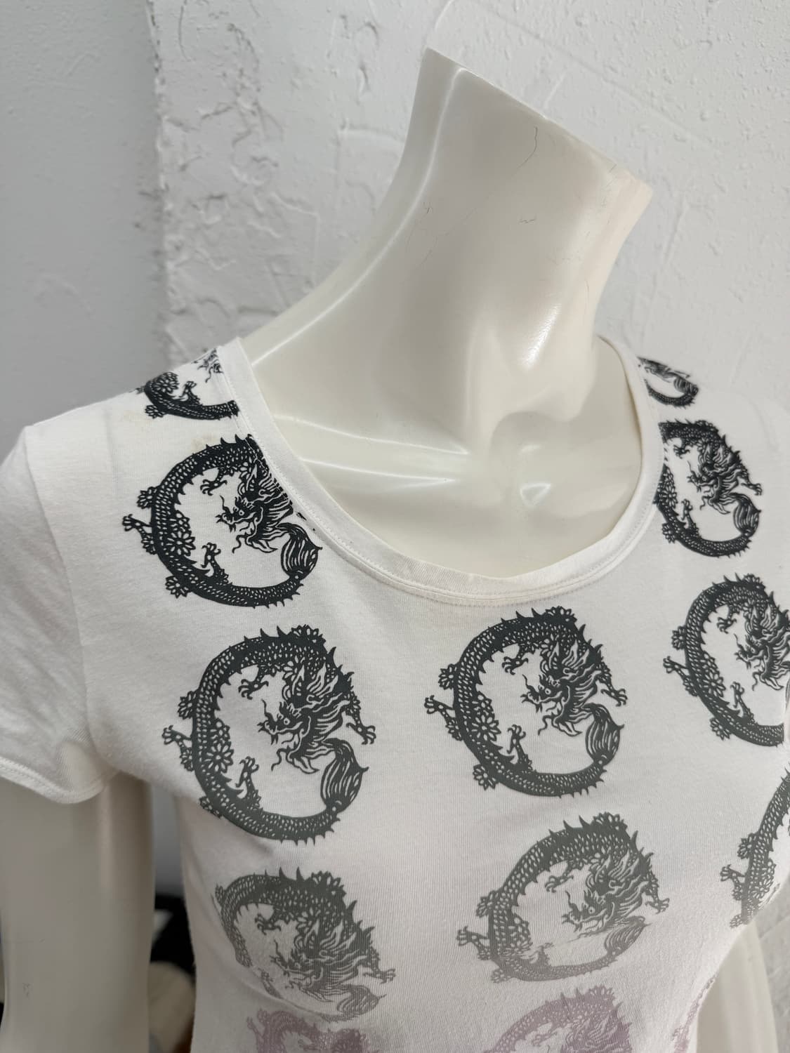 빈티지 VIVIENNE TAM 화이트 드래곤 티셔츠 상품이미지2