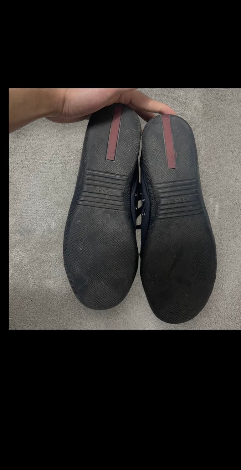 255~260) 프라다 스포츠 로고 레더 나일론 스니커즈 신발 블랙 상품이미지9