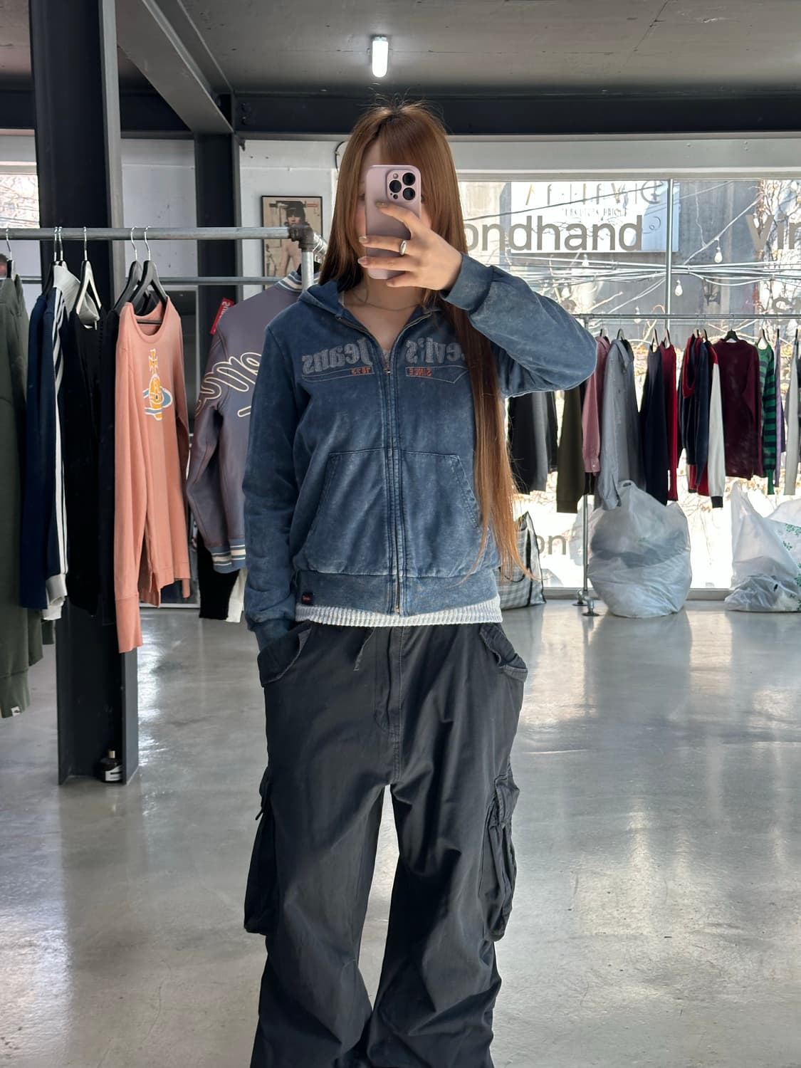 리바이스 워시드 데님 후드집업 상품이미지3