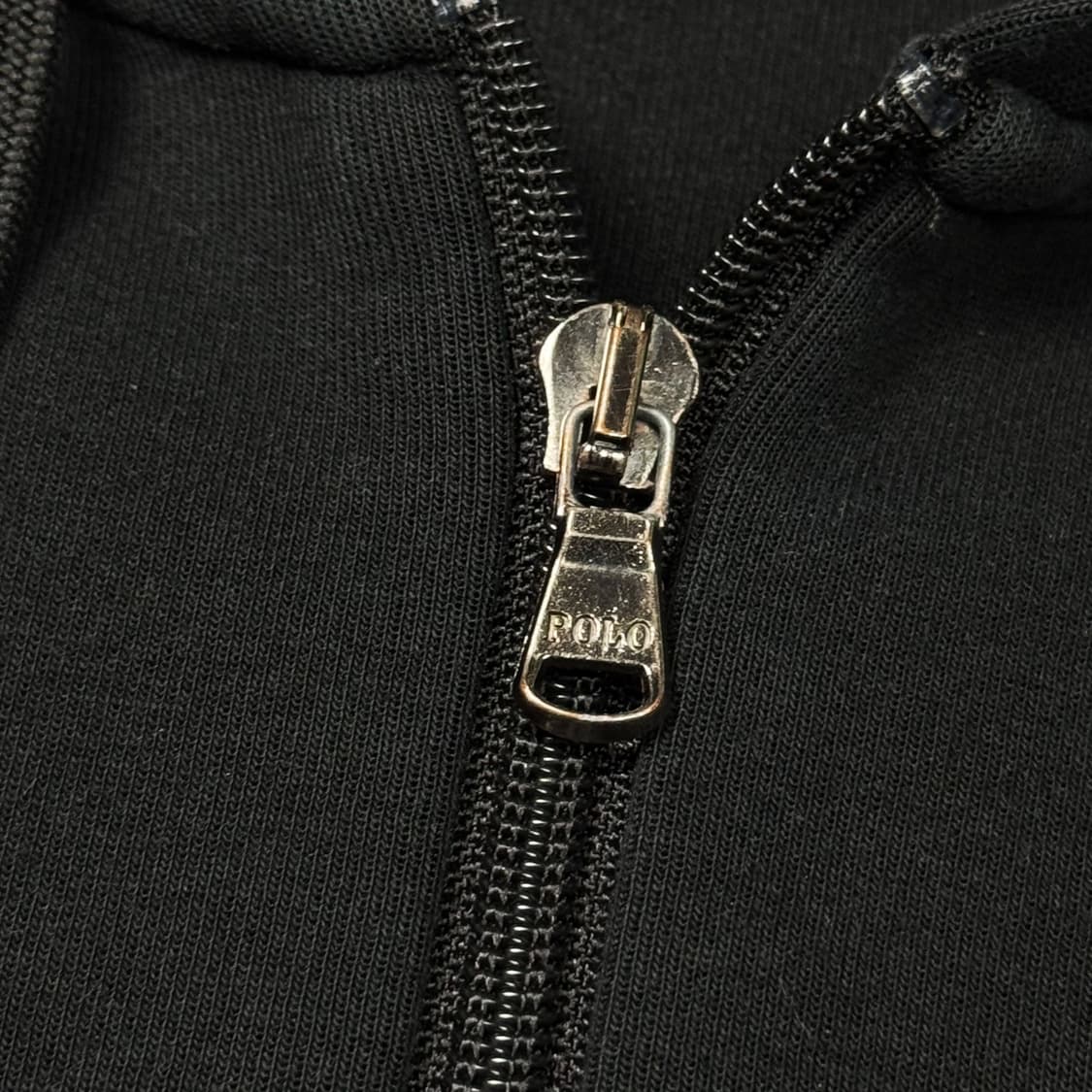 (XL) 폴로 랄프로렌 QR라벨 더블 니트 풀 지퍼 후디 블랙 상품이미지4