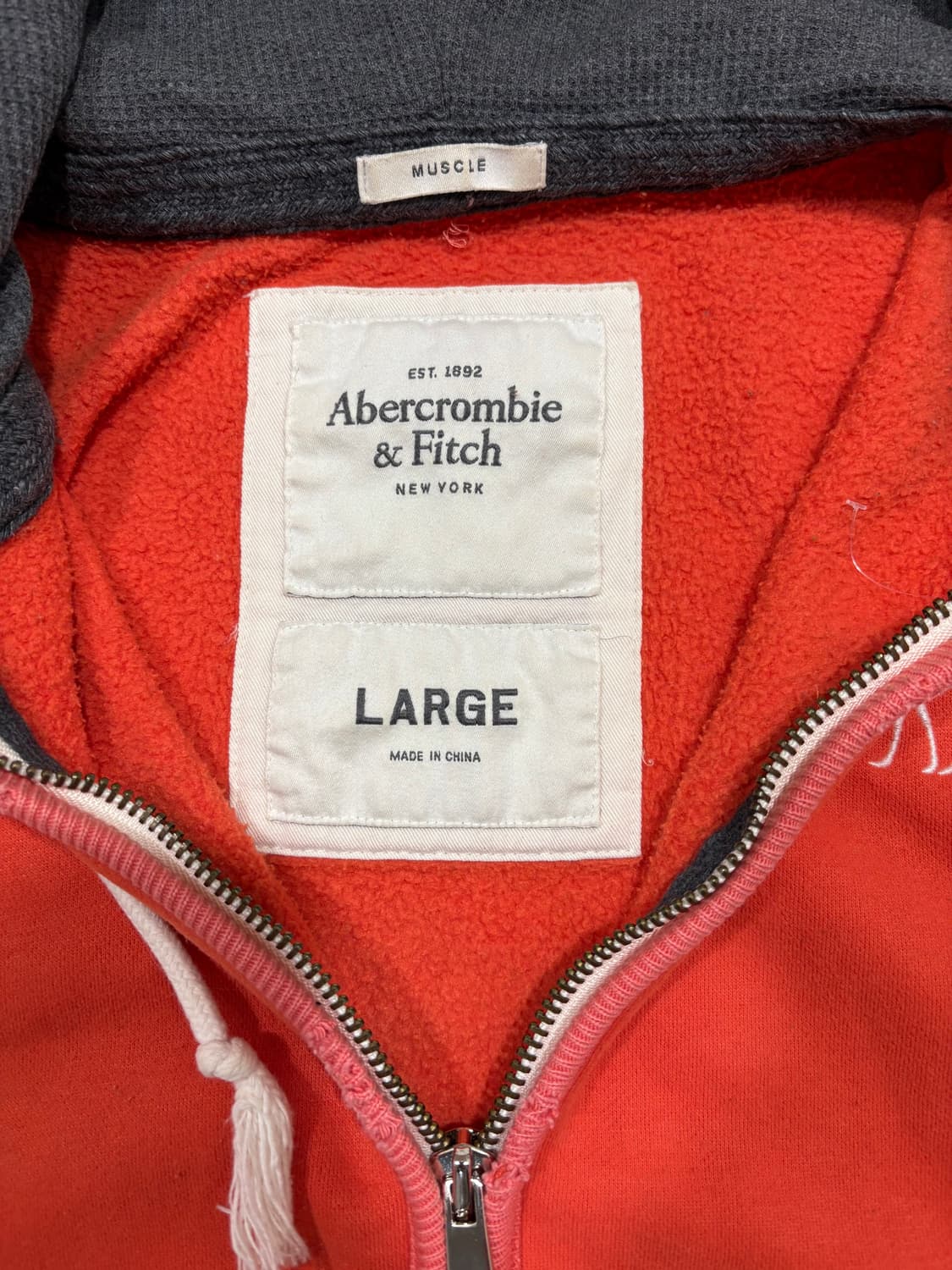 아베크롬비 순록 로고 후드집업 오렌지 상품이미지3