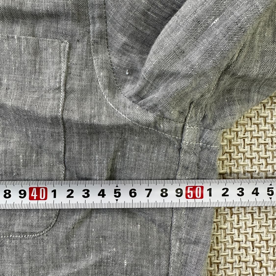 M 유니클로 그레이 린넨 셔츠 0424D 상품이미지5